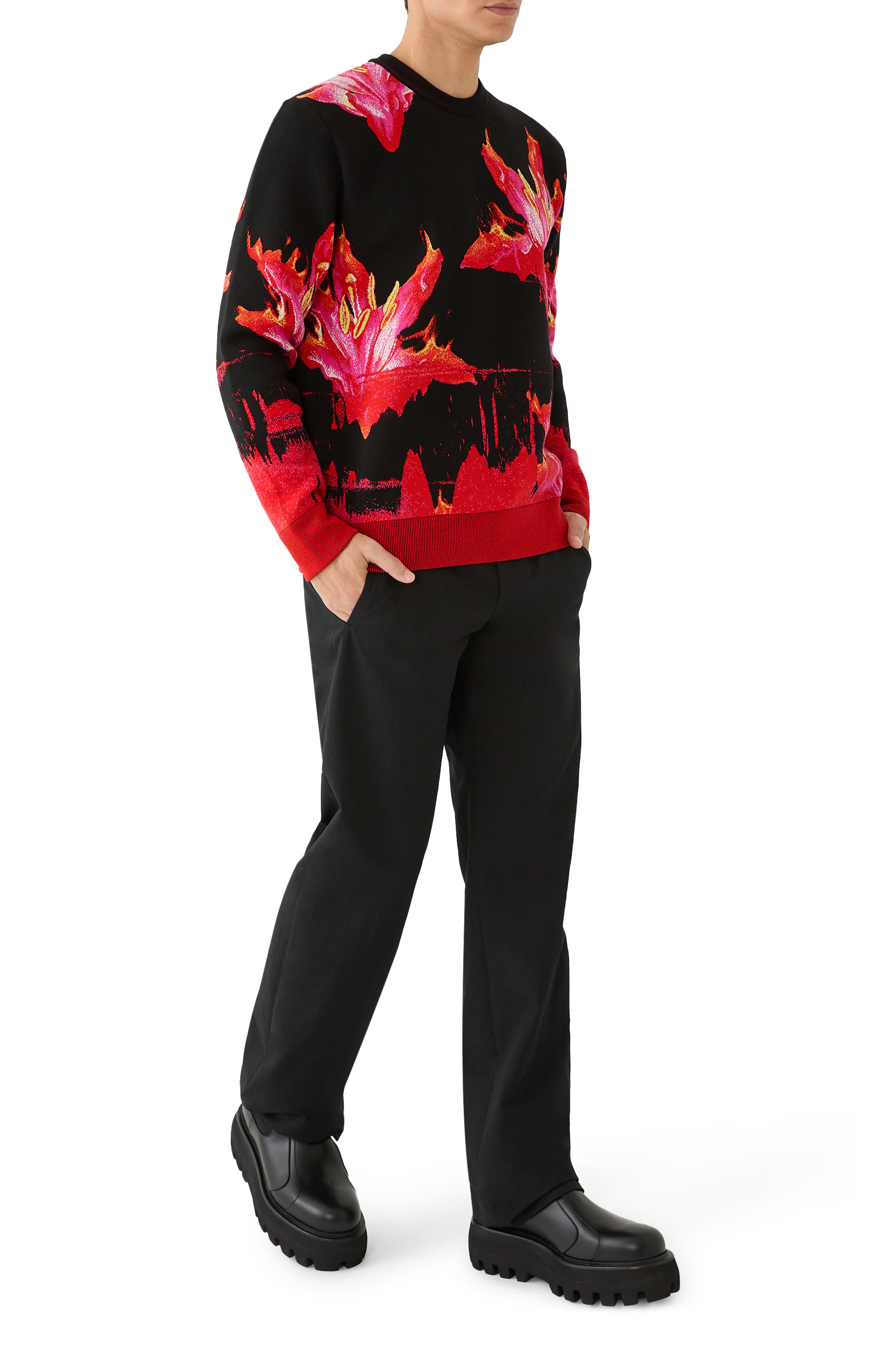 Fire Flower Jacquard Sweater