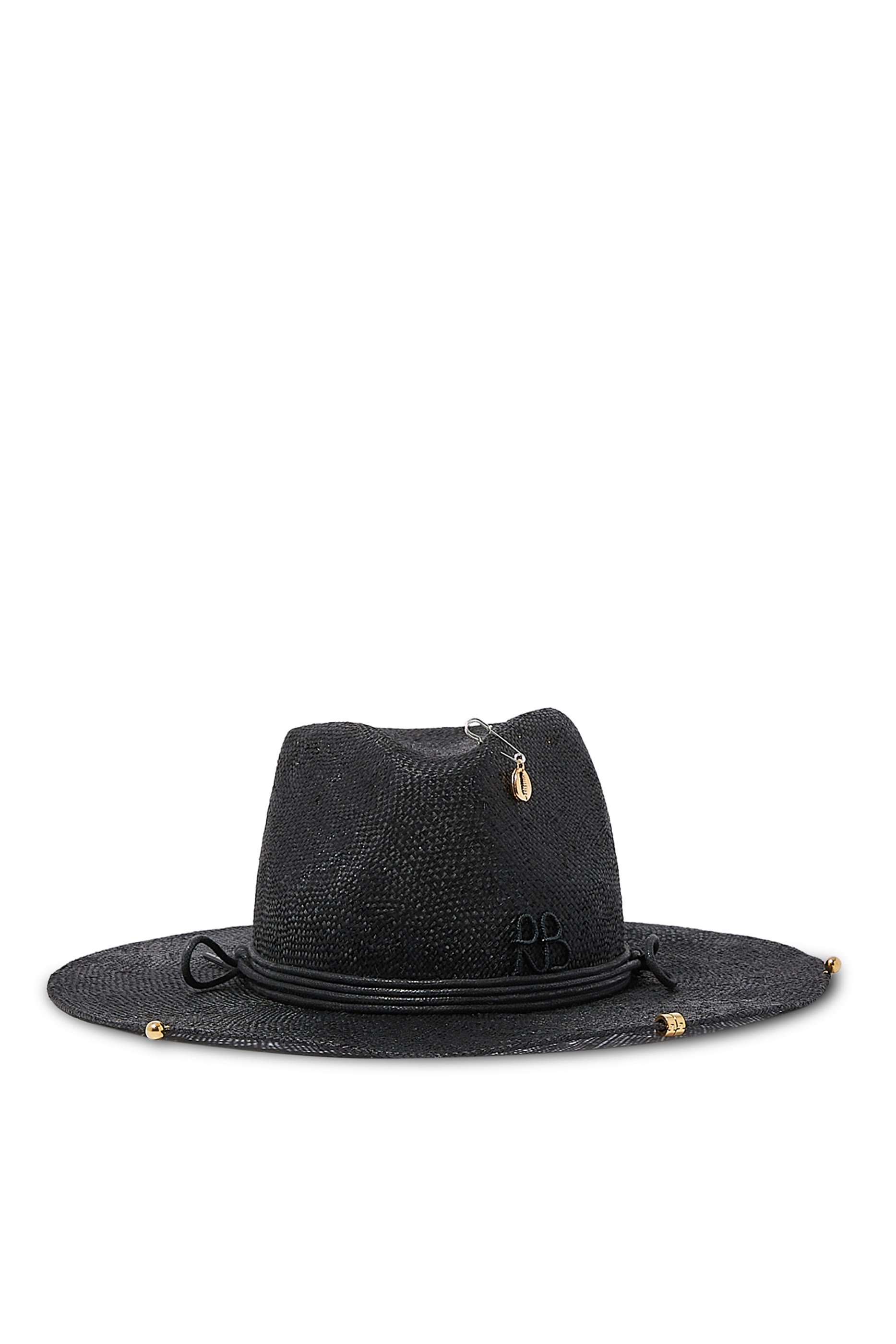 Chain Strap Straw Fedora Hat