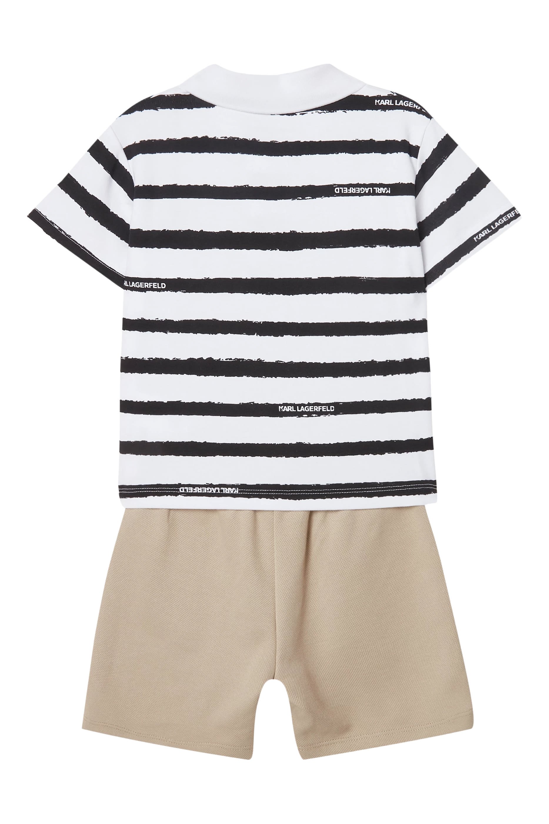 Kids Ikonik Karl Striped Shorts Set