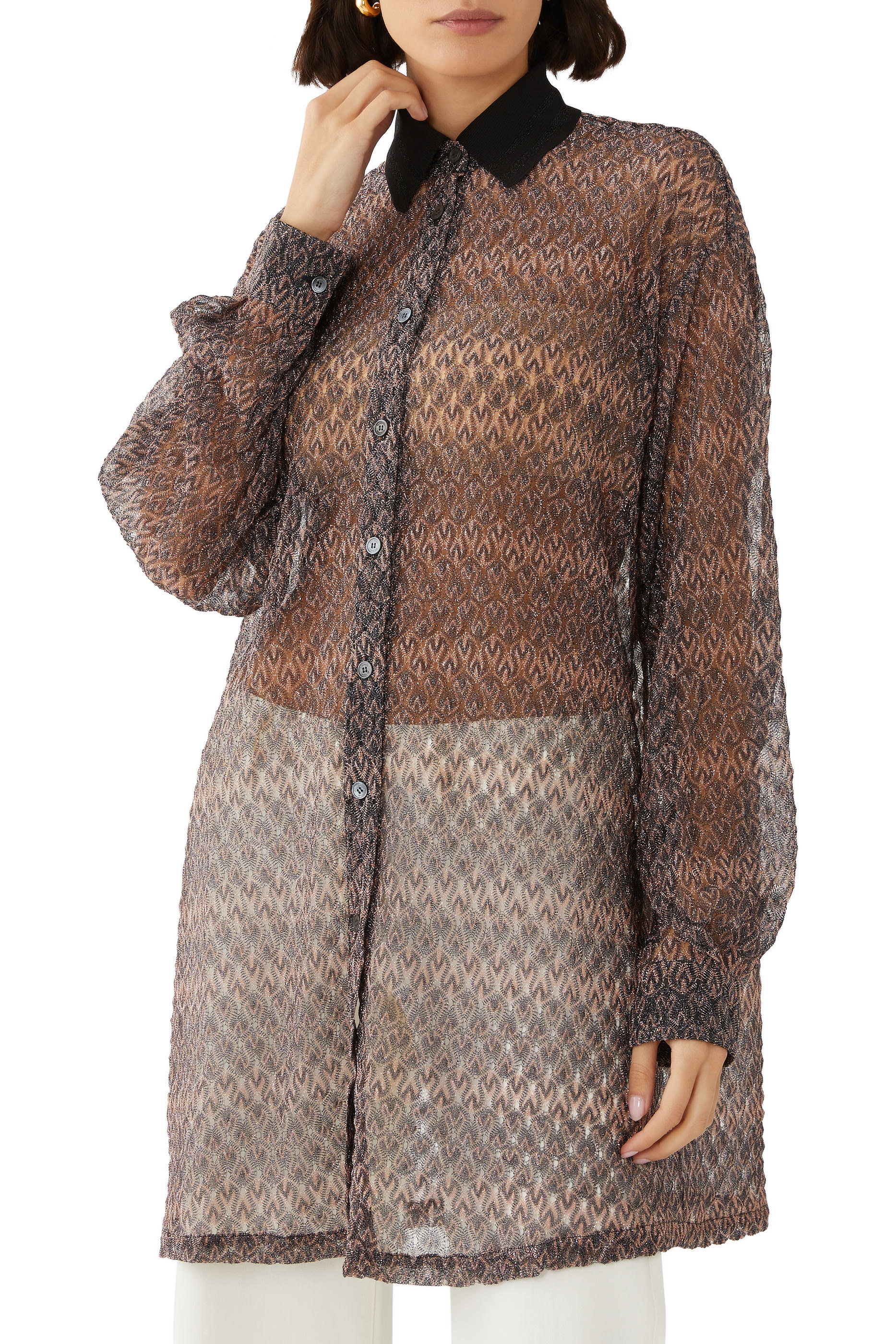 Lace Raschel Lame' Oversized Shirt