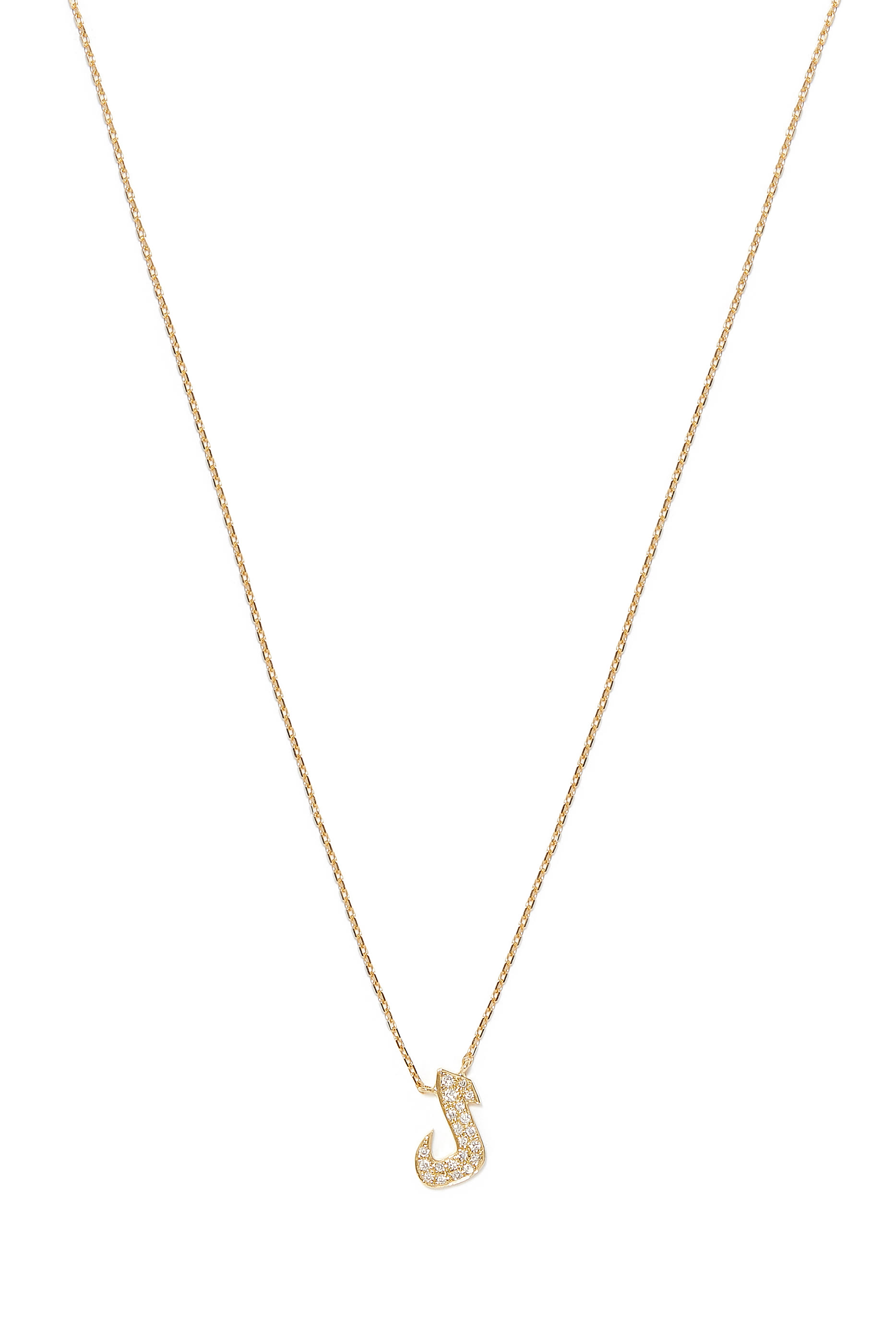 Oula XS Letter L Necklace, 18k Yellow Gold with Diamonds