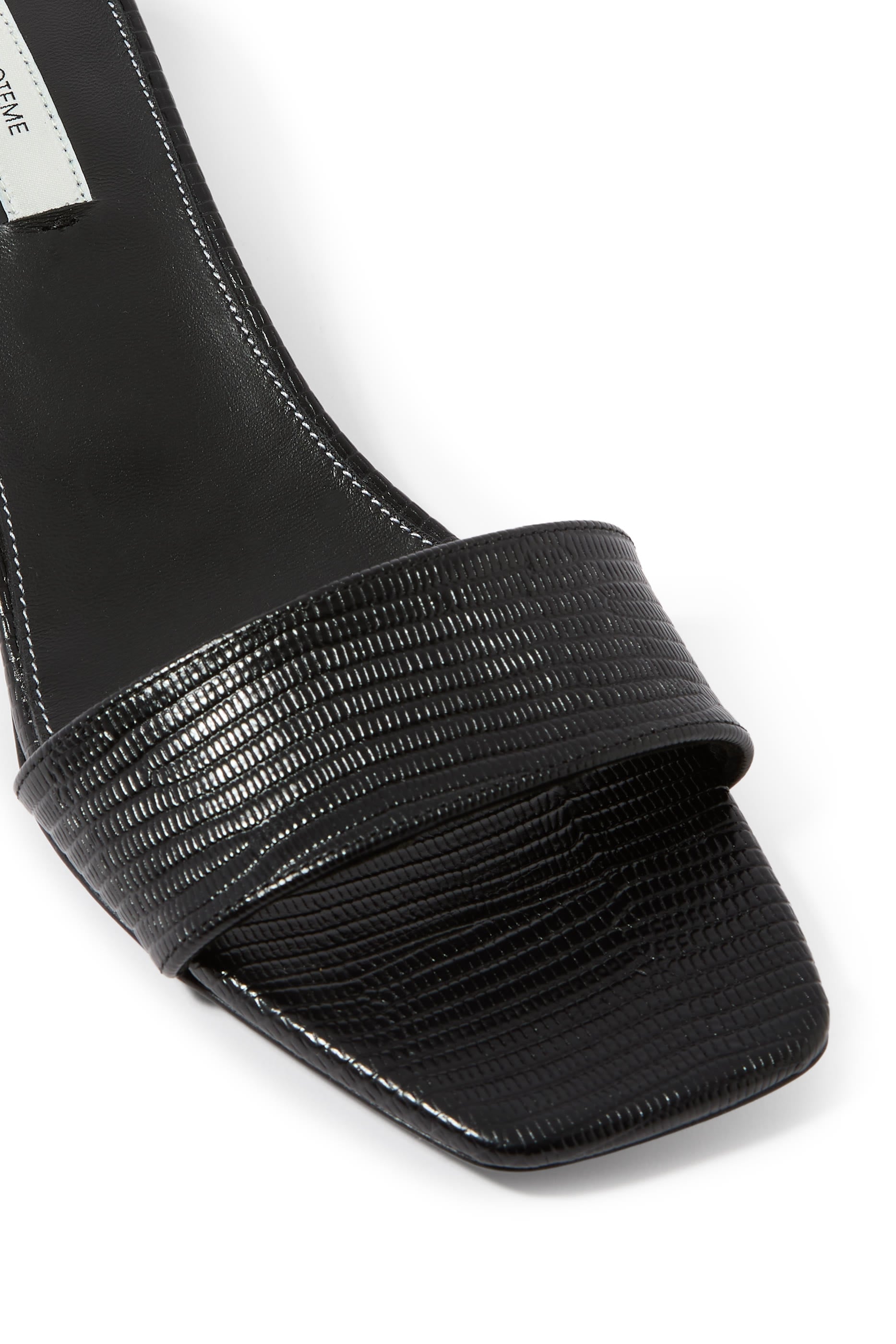 Slim Lizard-Embossed Bandeau 35 Mules 