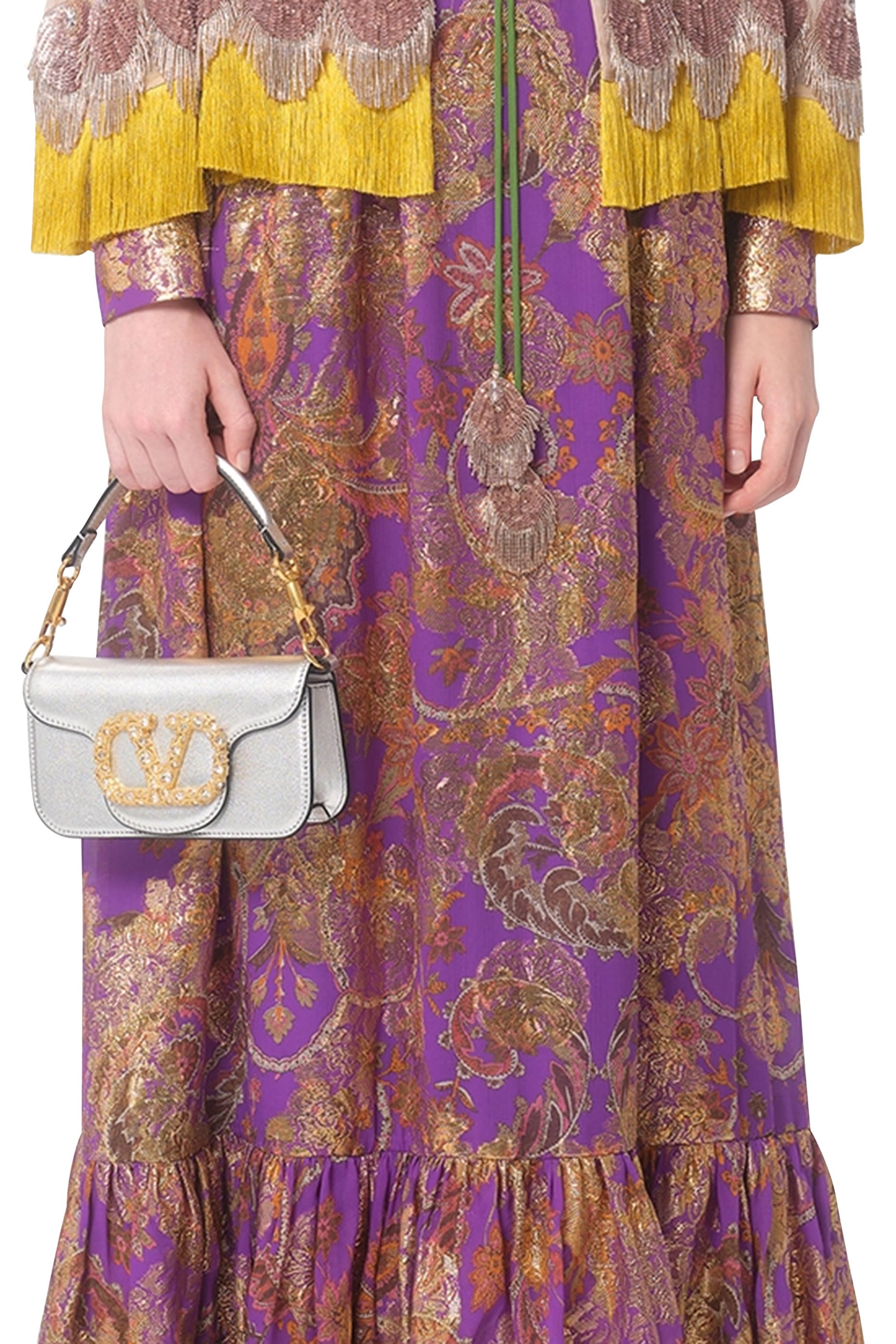 Locò Laminated Calfskin Small Shoulder Bag with Jewel Logo