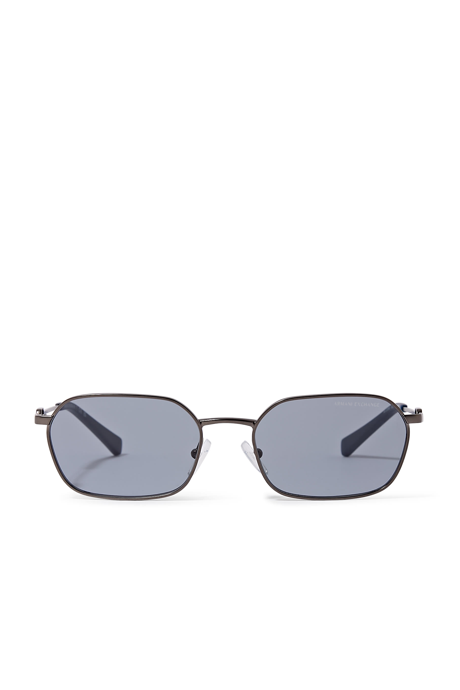 Cross Flat Rectangular Metal Sunglasses