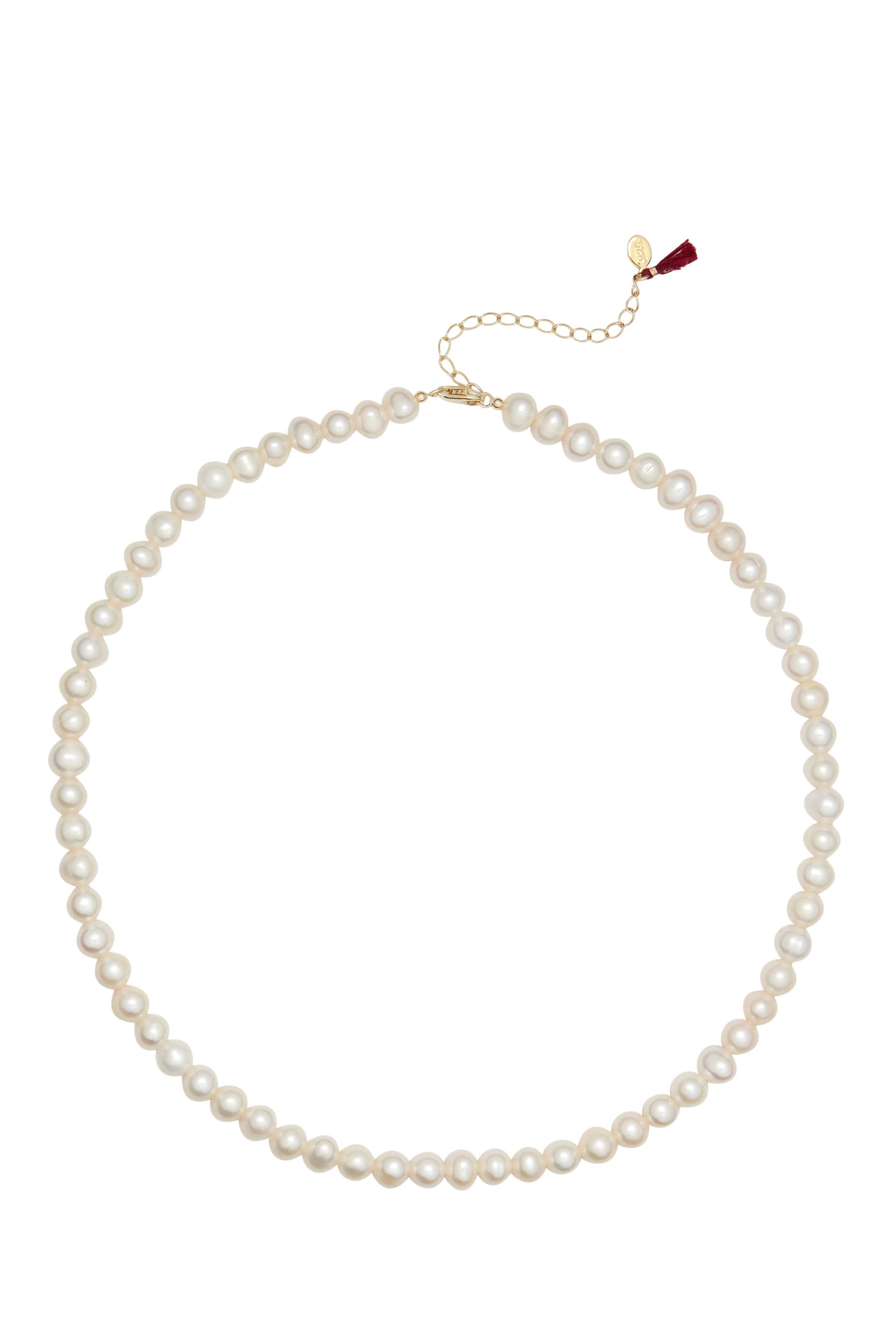 Pearl Necklace, 14k Gold Plated Brass