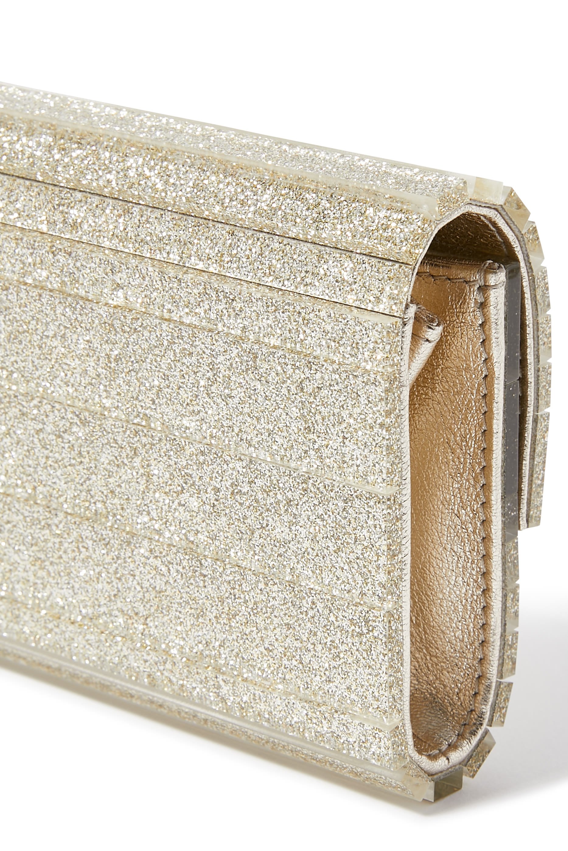 Sweetie Champagne Coarse Glitter Clutch