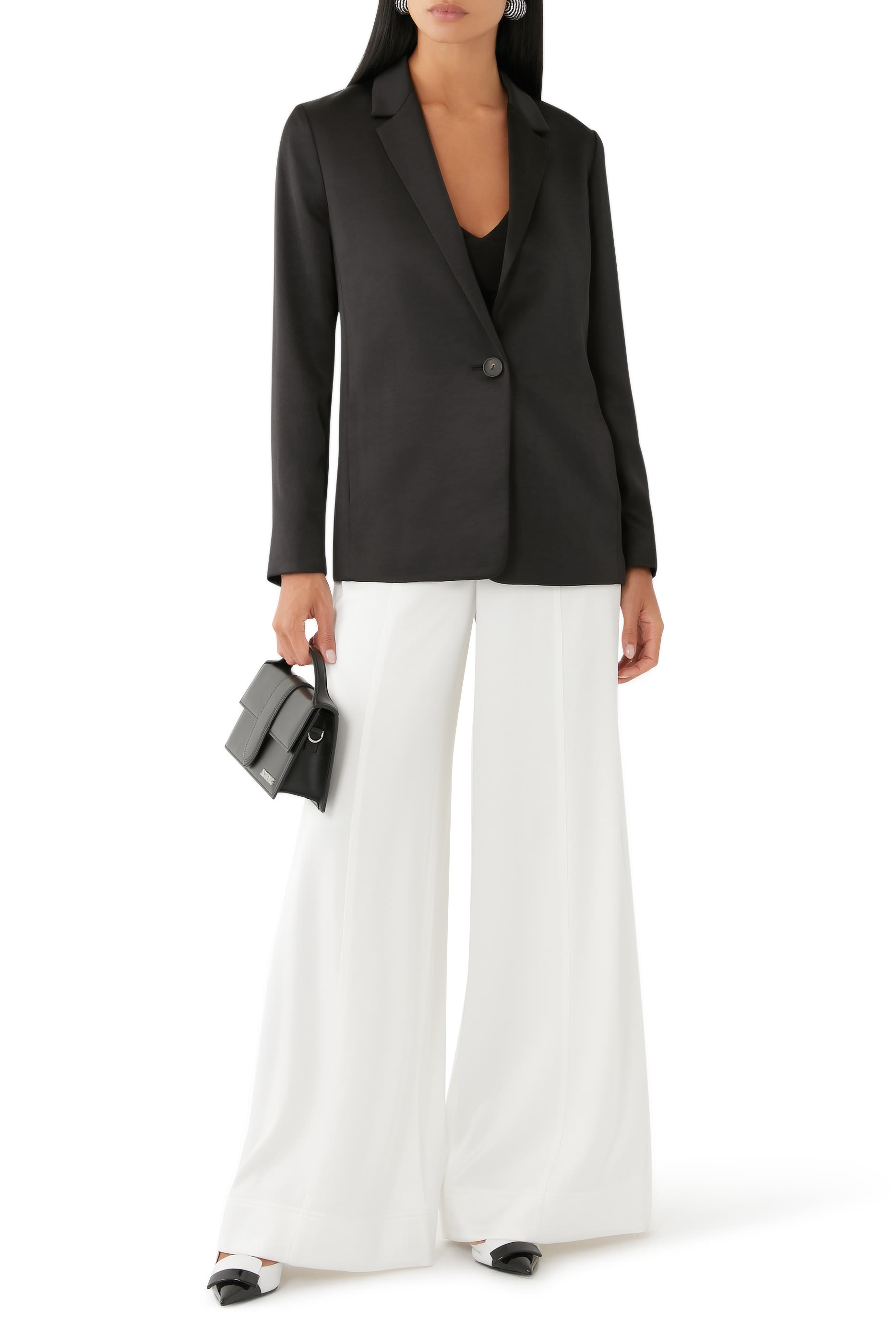 Fluid Satin Boyfriend Blazer