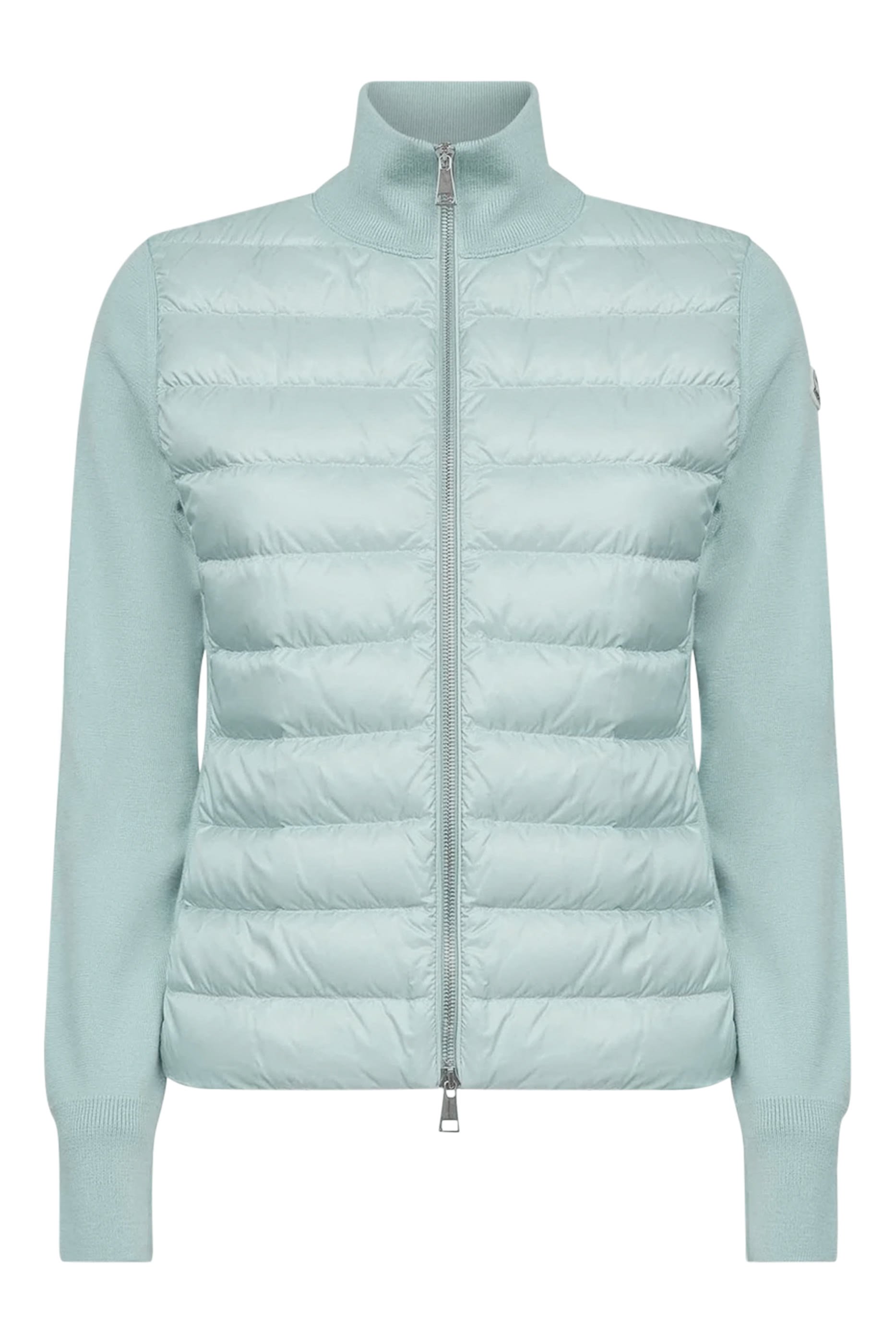  Padded Wool Zip-Up Cardigan