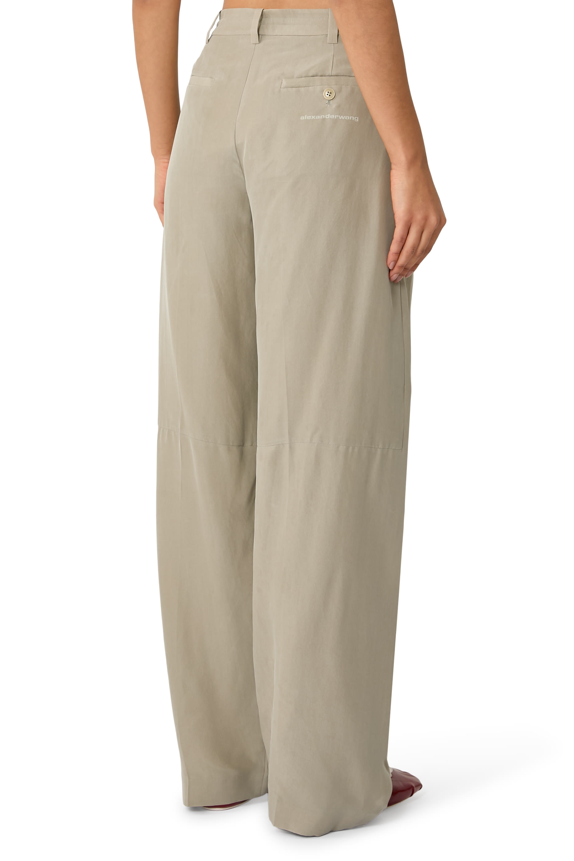  Mid-Rise Tailored Pants with Drawcord Detail