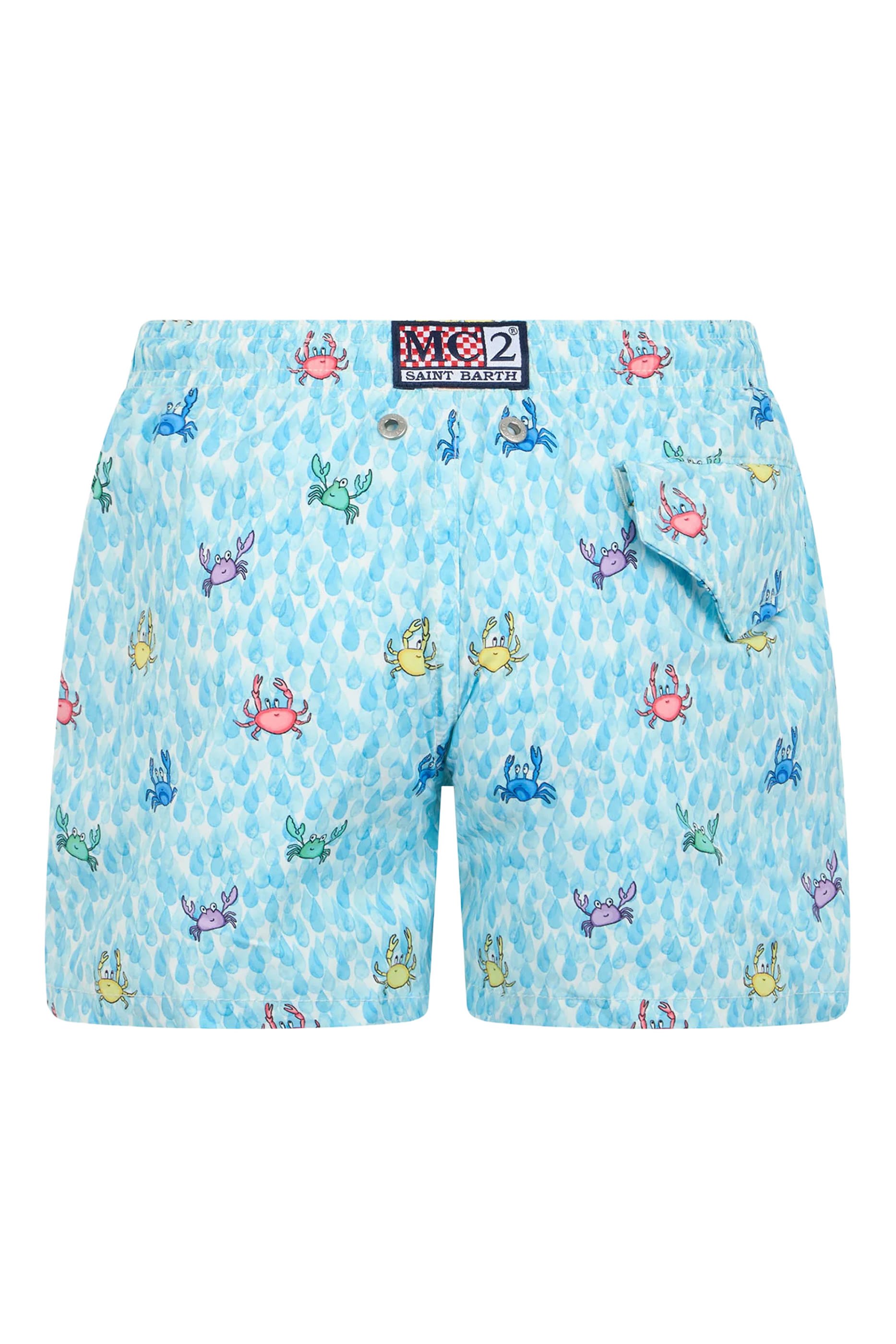 Kids  Jean Lighting Stretch Swim Shorts with All-Over Crabs Print 