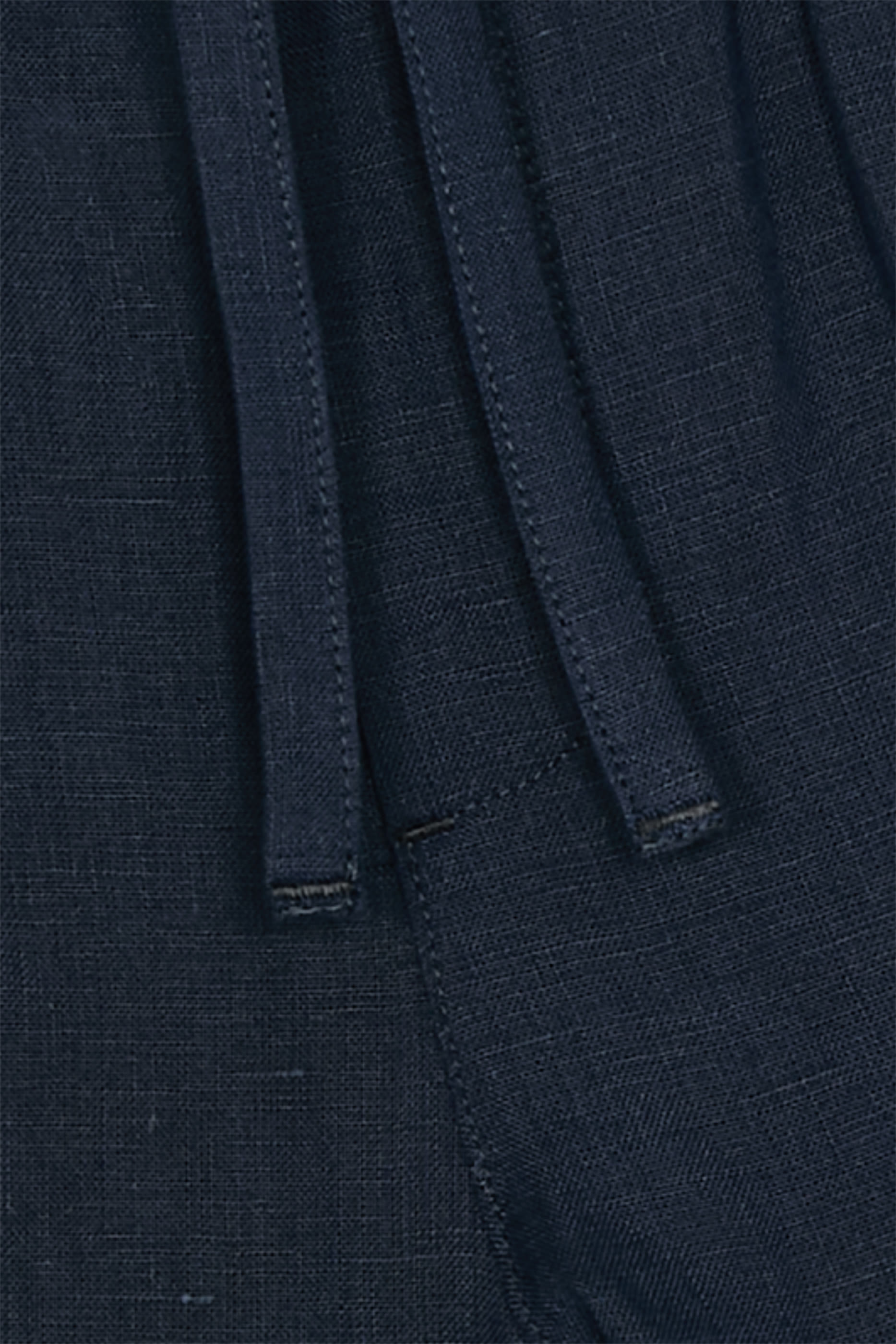 Kids Linen Bermuda Shorts with Crest Embroidery