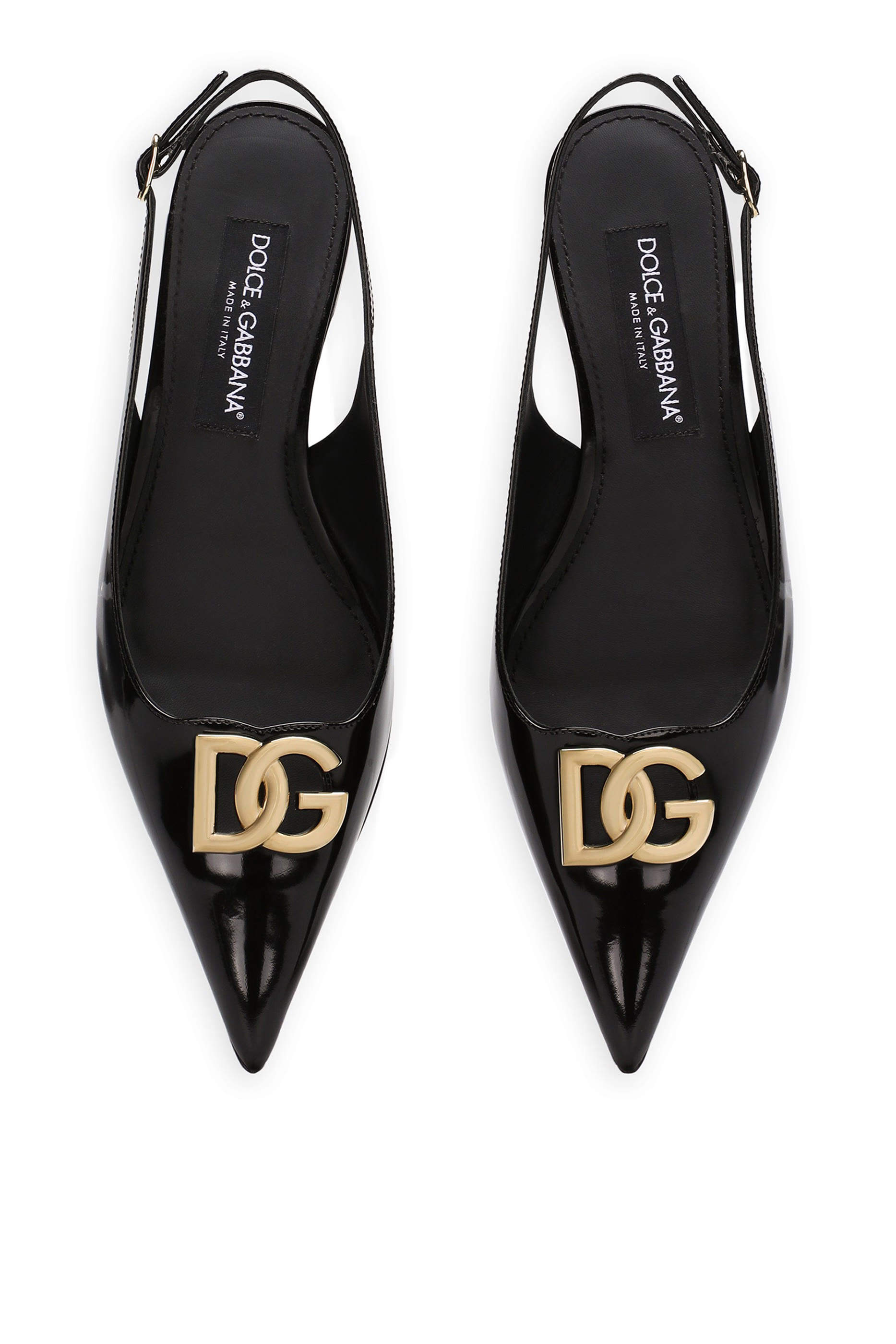 Polished Calfskin Slingback Mules