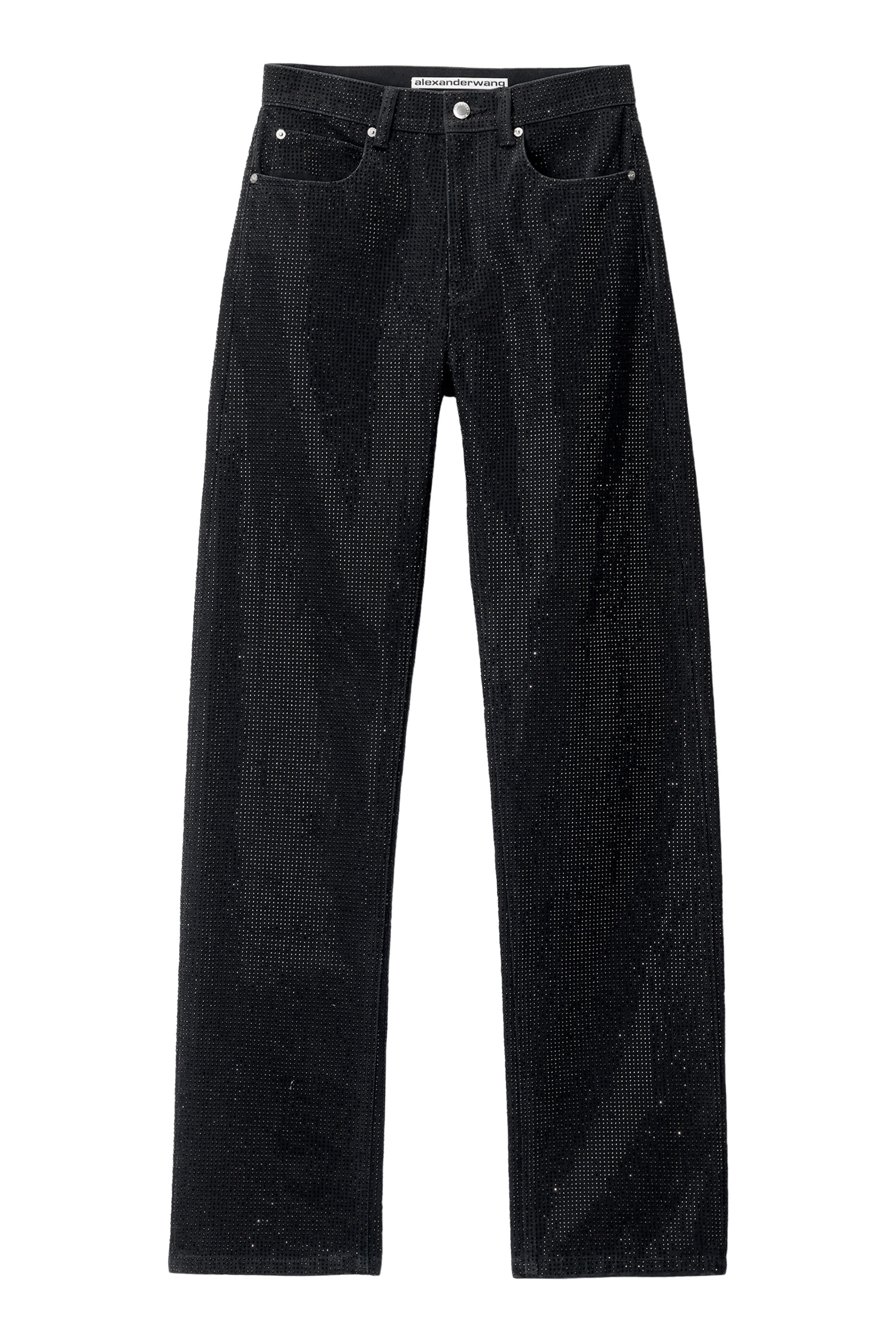 EZ Crystal Rhinestone Hotfix Straight-Leg Cotton Jeans