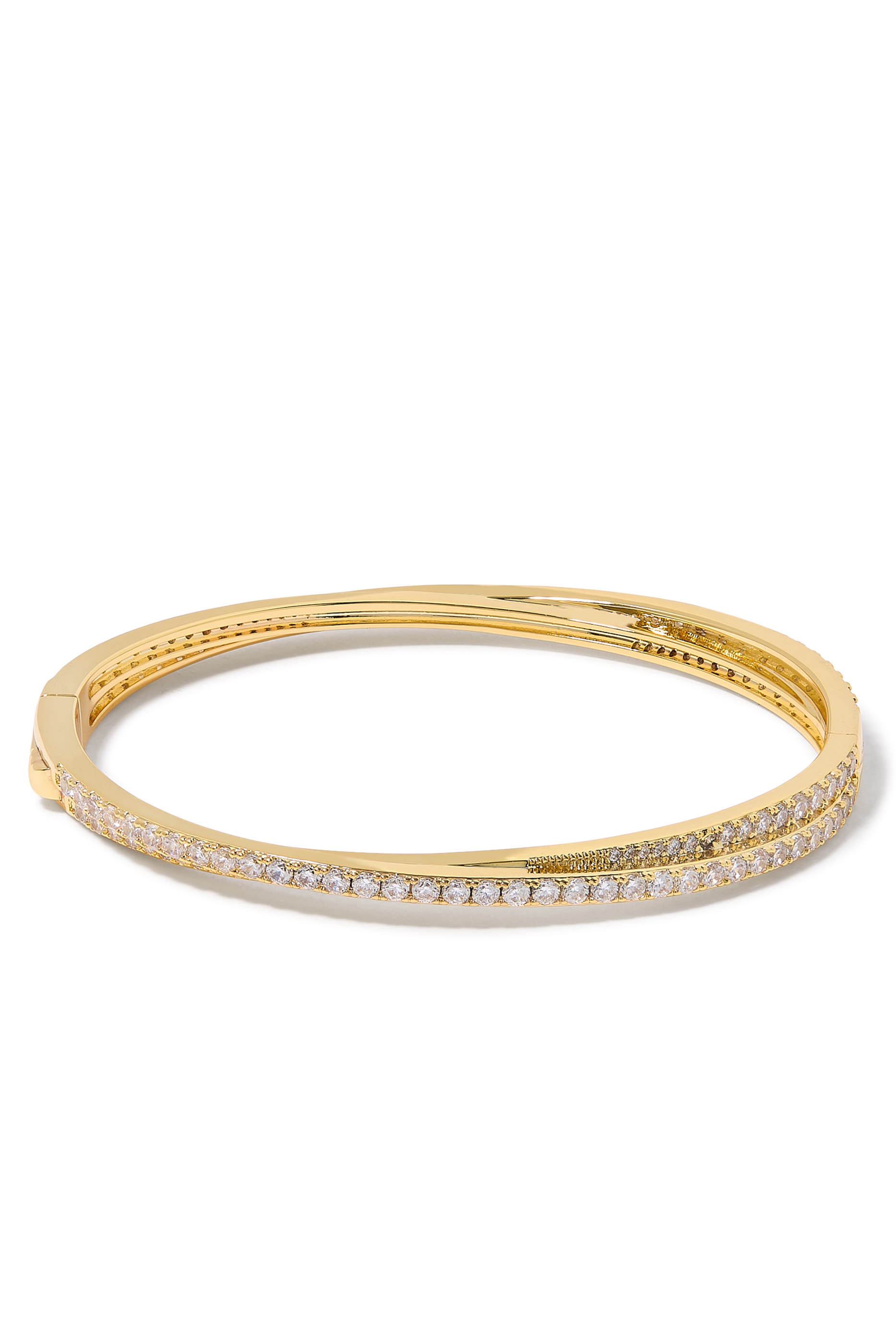 Staci Cuff Bracelet, 14K Vermeil on Sterling Silver with Cubic Zirconia