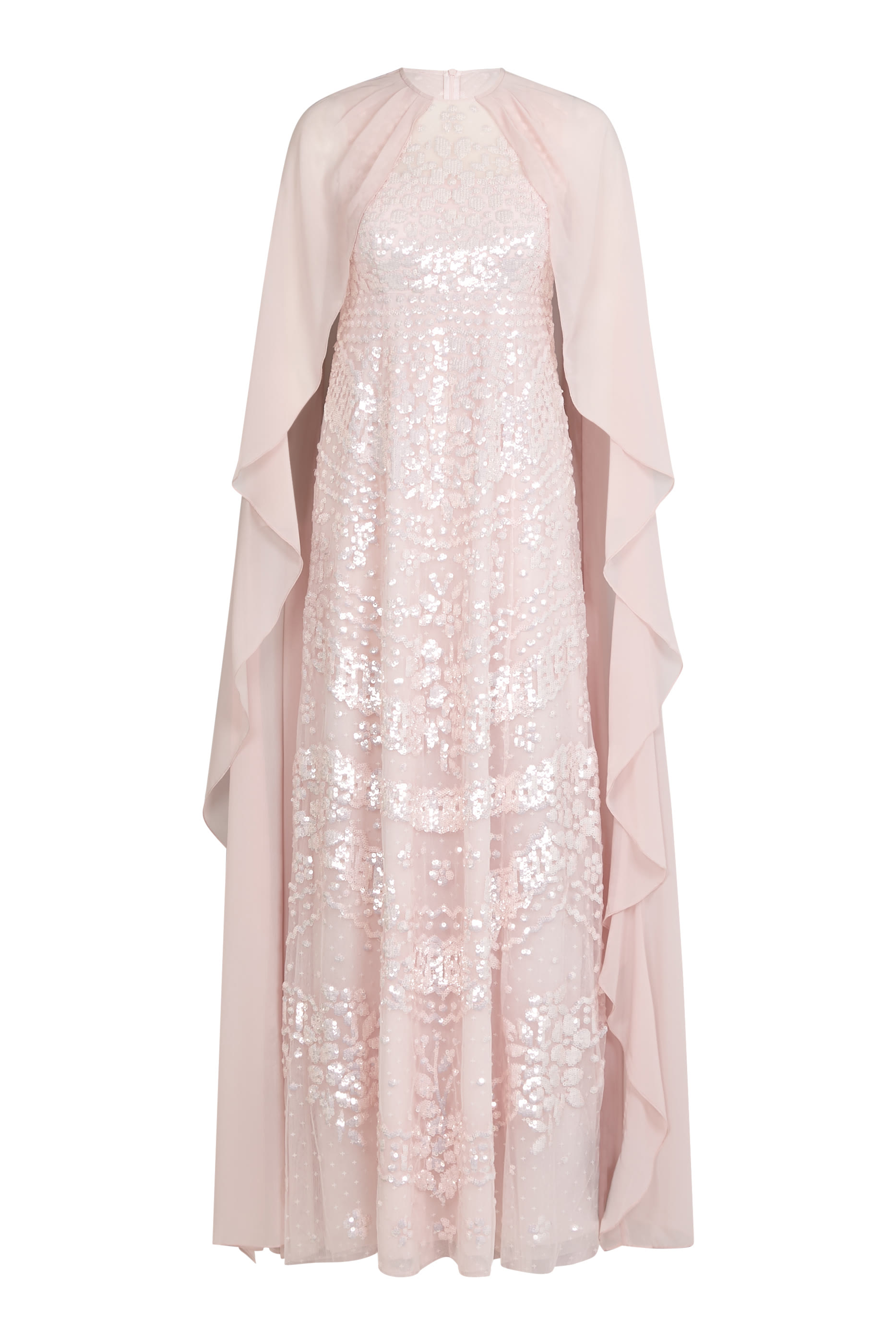 Anais Sequin Cape Gown