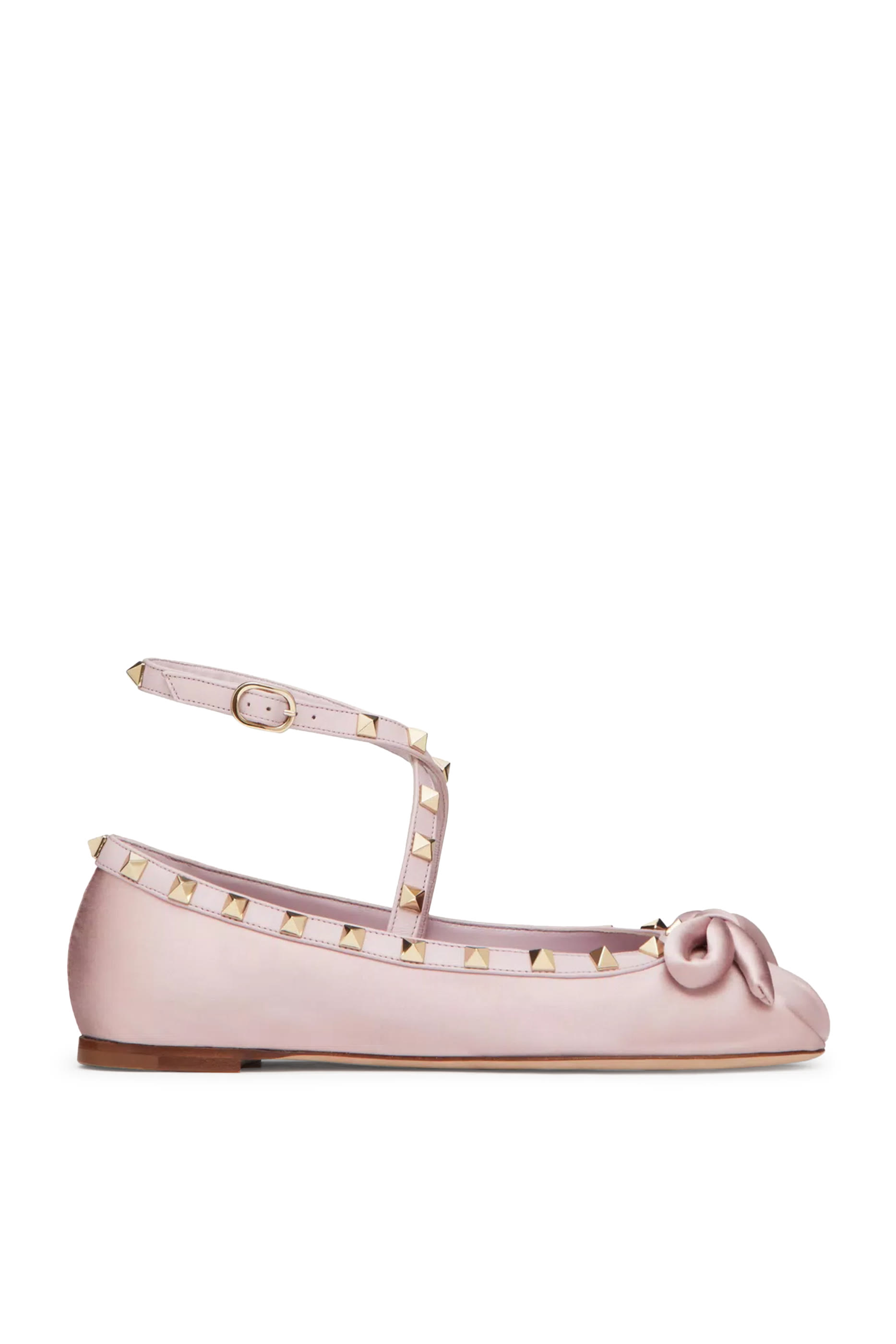 Rockstud Satin Ballerinas