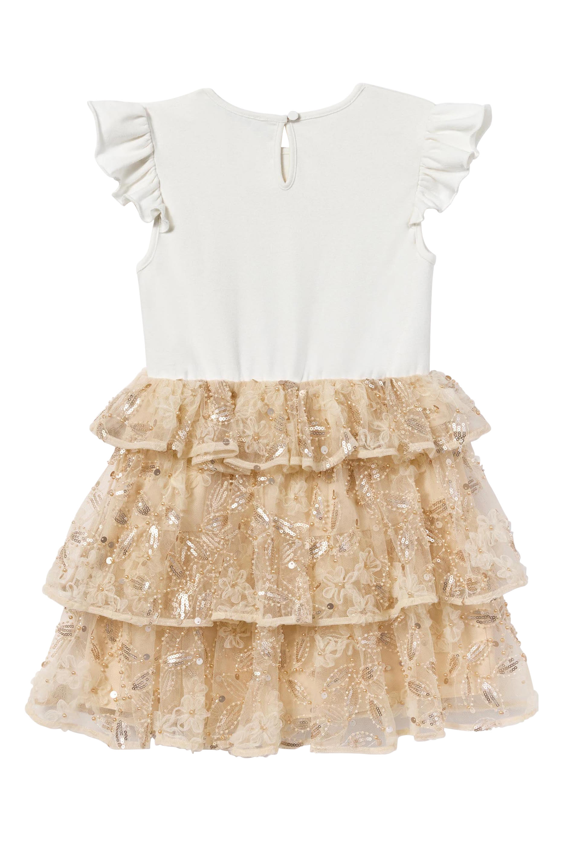 Kids Jersey Sequin Tulle Dress