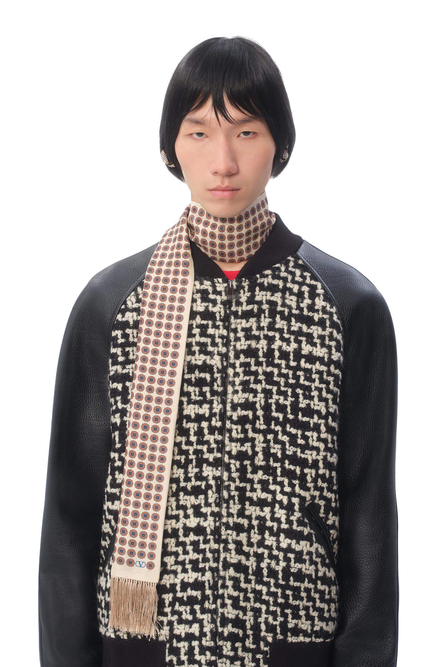 Chamber Silk Bandeau Scarf with Fringe