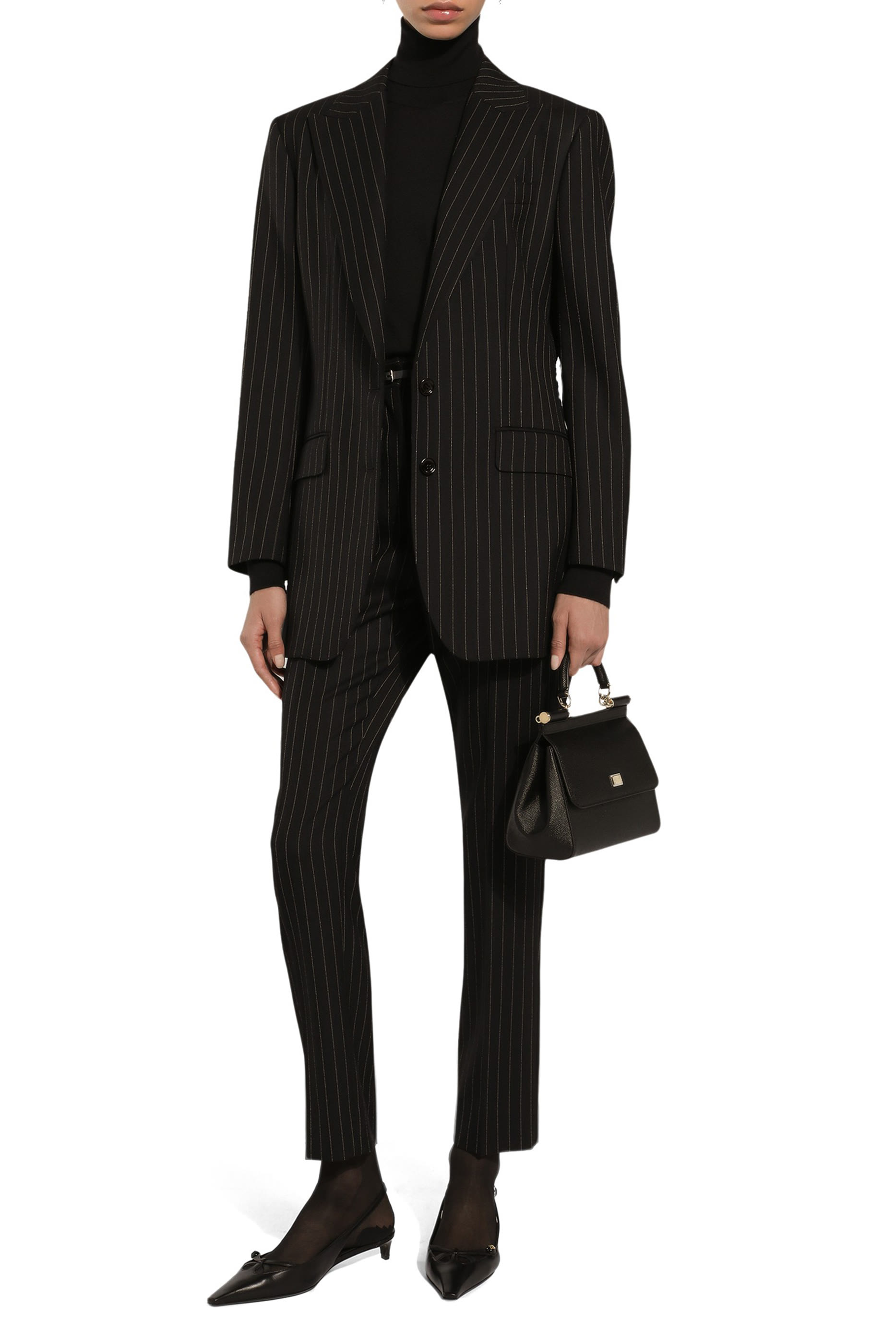 Tailored Pinstripe Wool Pants