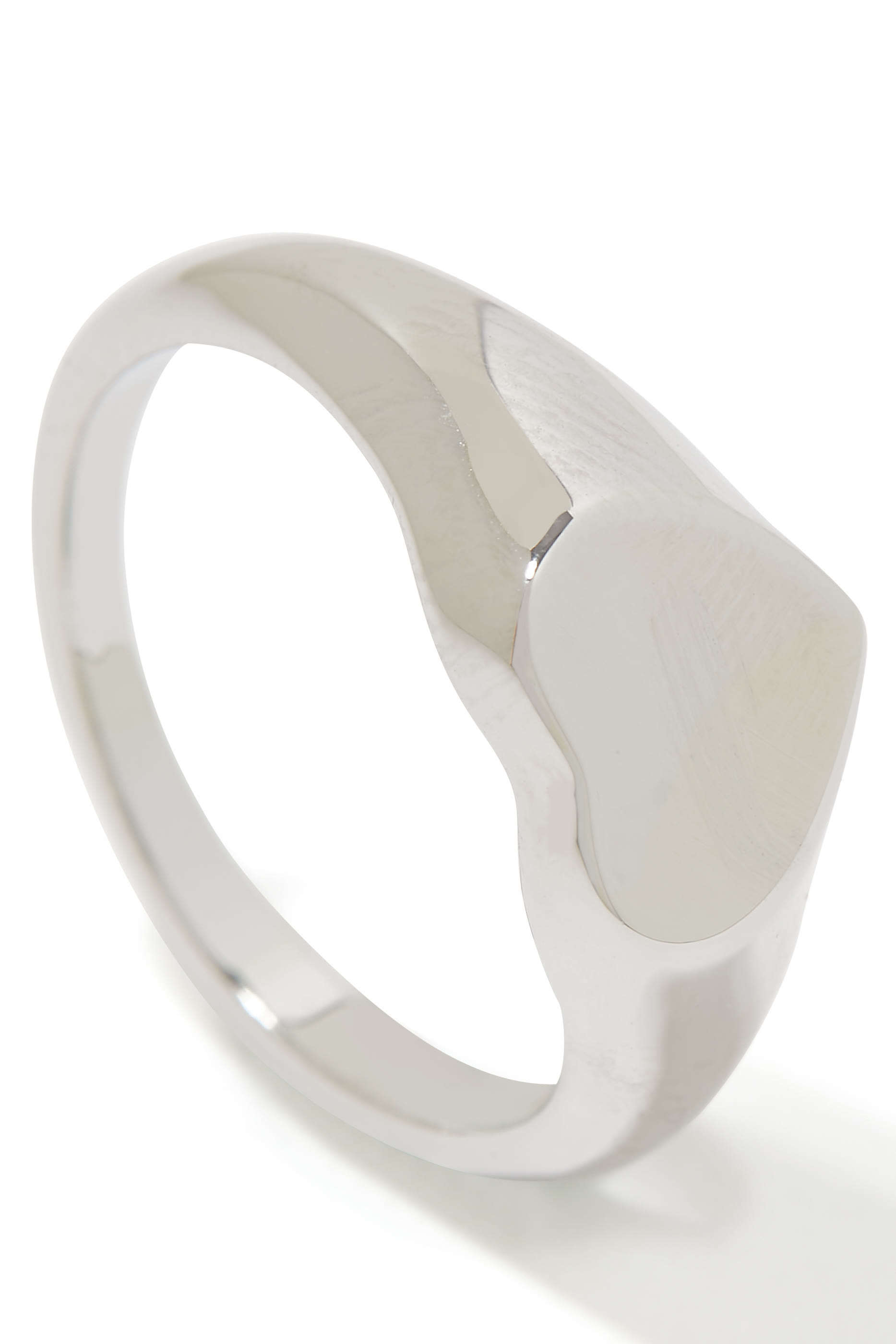 Silver Tone Heart Signet Ring