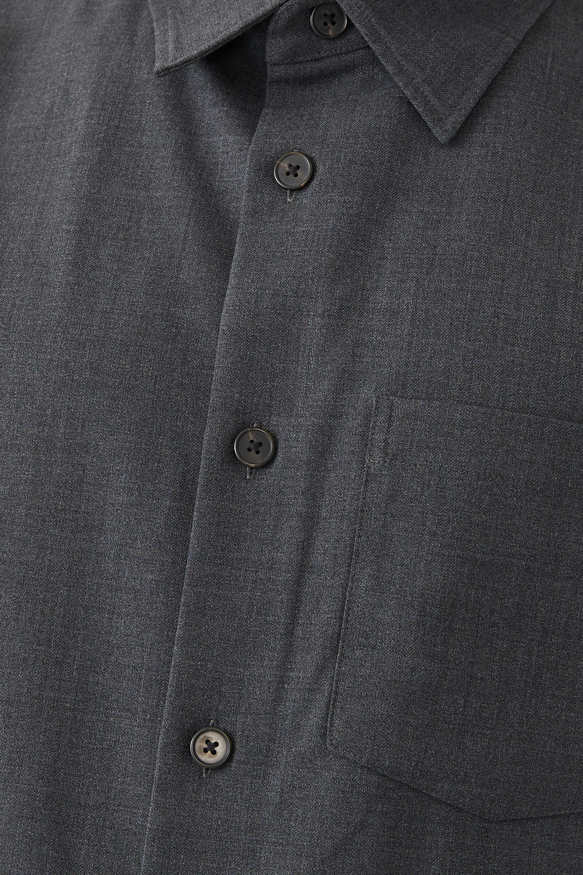 Wool-Blend Twill Overshirt