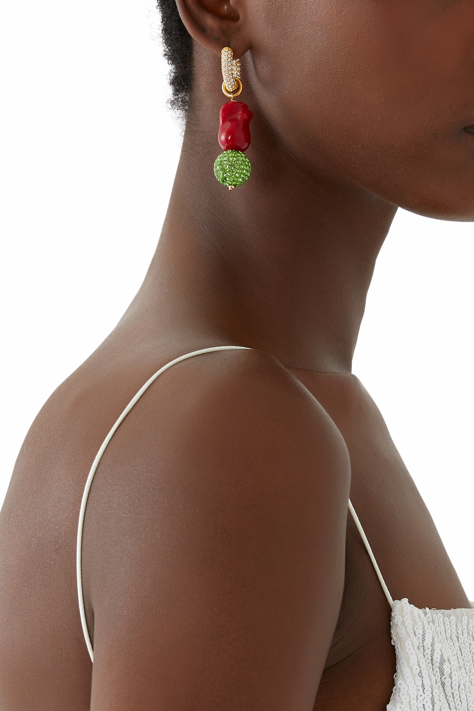 Mix-and-Match Huggie Earrings, 24k Gold-Plated Brass & Pearls