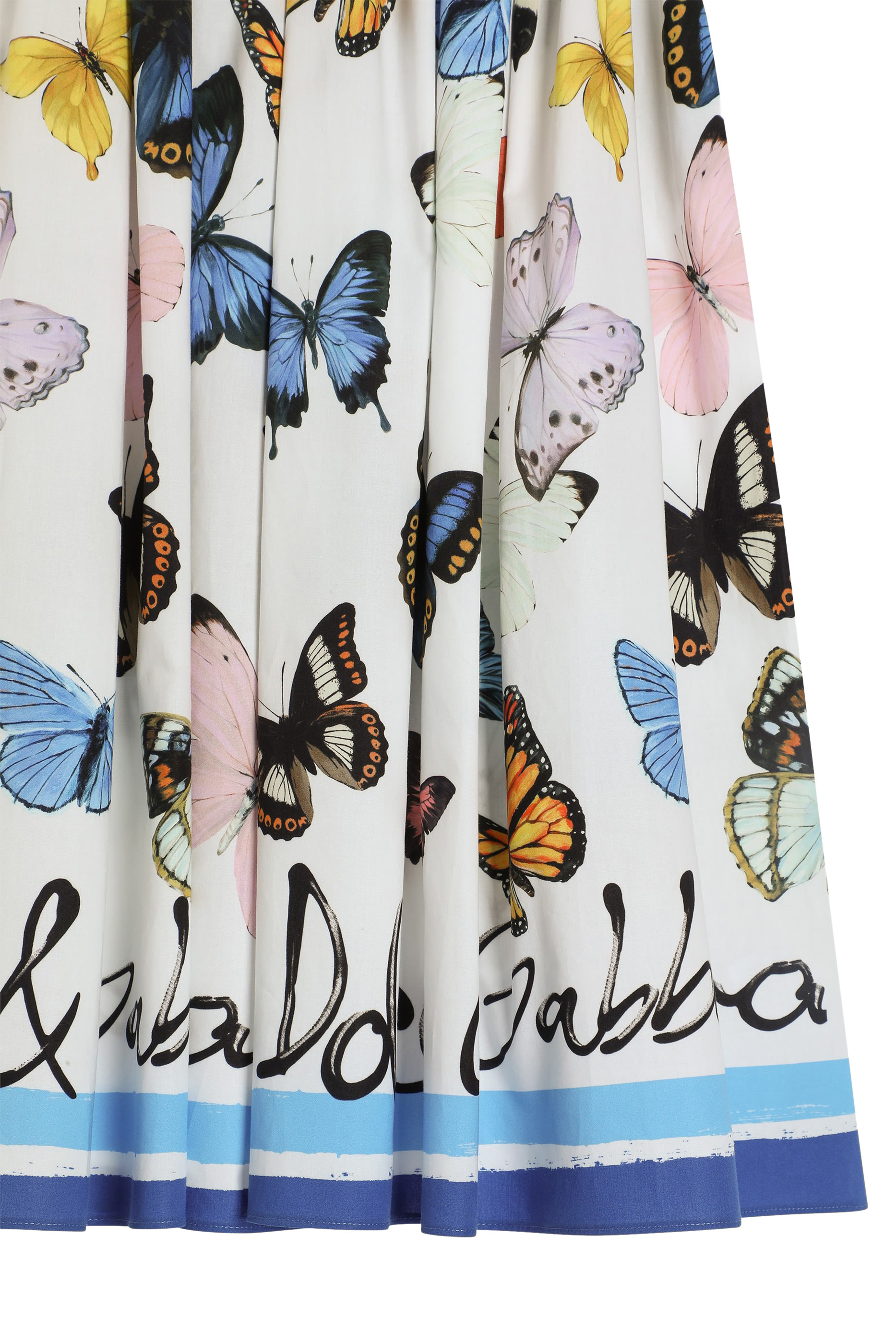 Kids All-Over Butterfly Print Midi Skirt