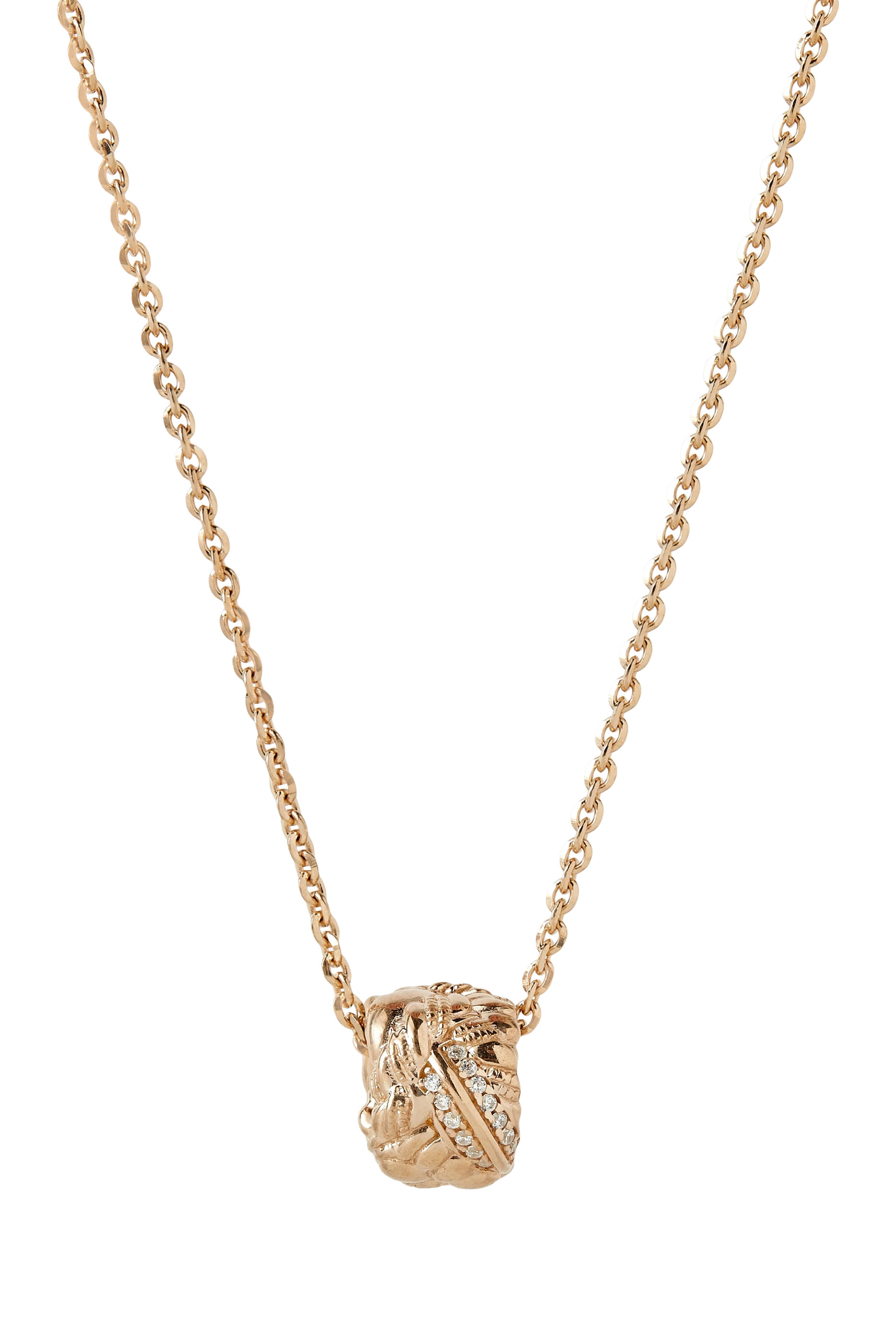  Intreccio Pendant Necklace,  18k Gold-Finish Sterling Silver & Cubic Zirconia