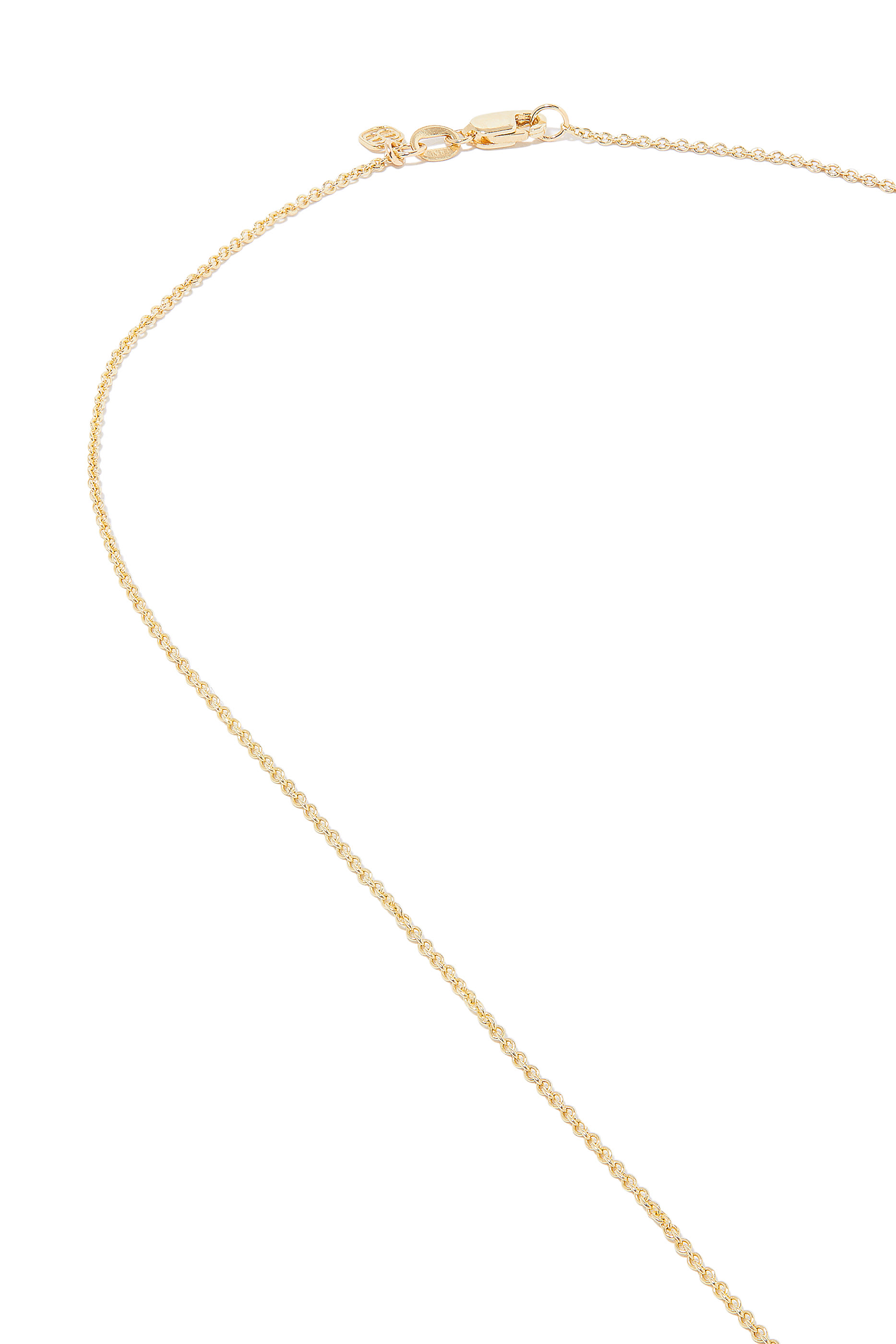 Evil Eye Fringe Charm Necklace, 14k Yellow Gold & Diamonds