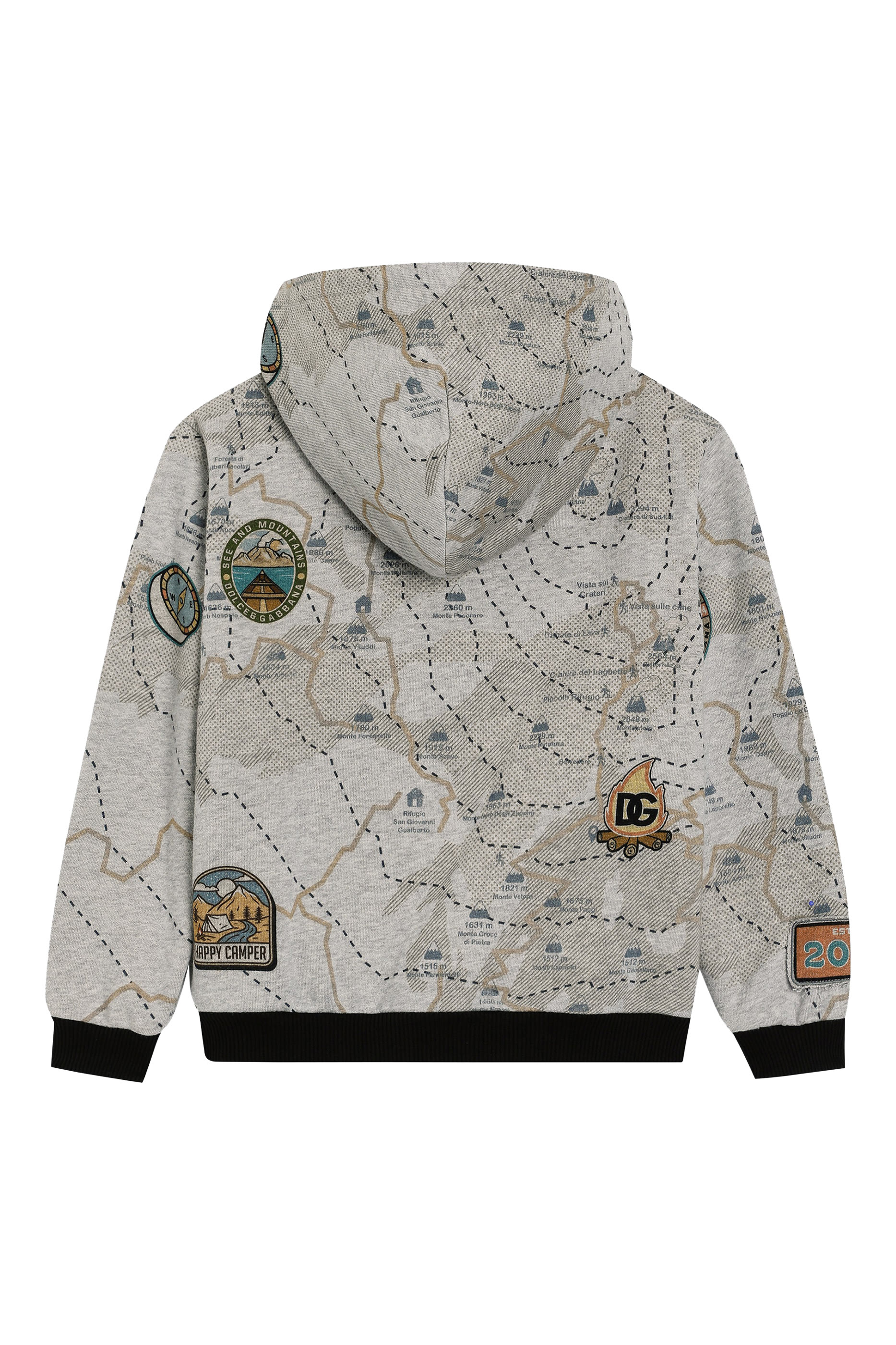 Kids Map-Print Melange Hoodie