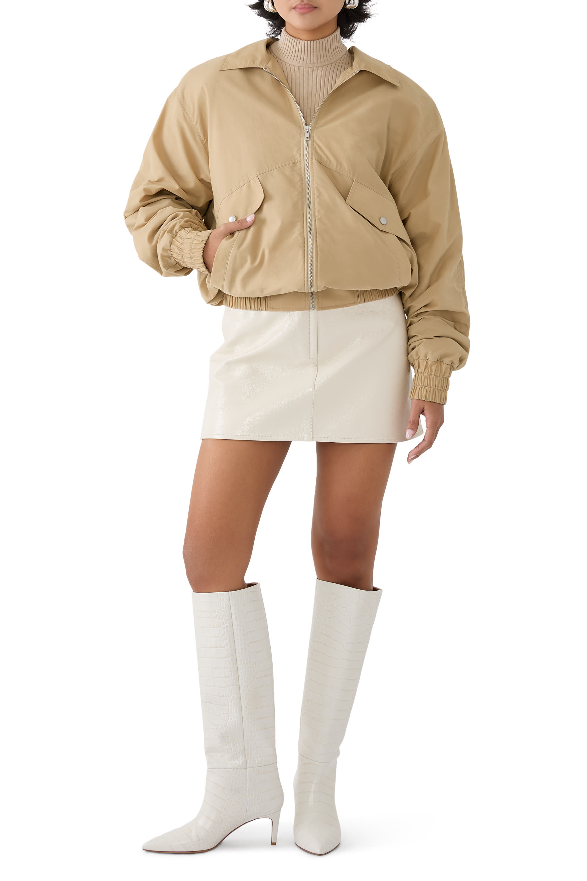 Oversized Technical Cotton Bomber Jacket