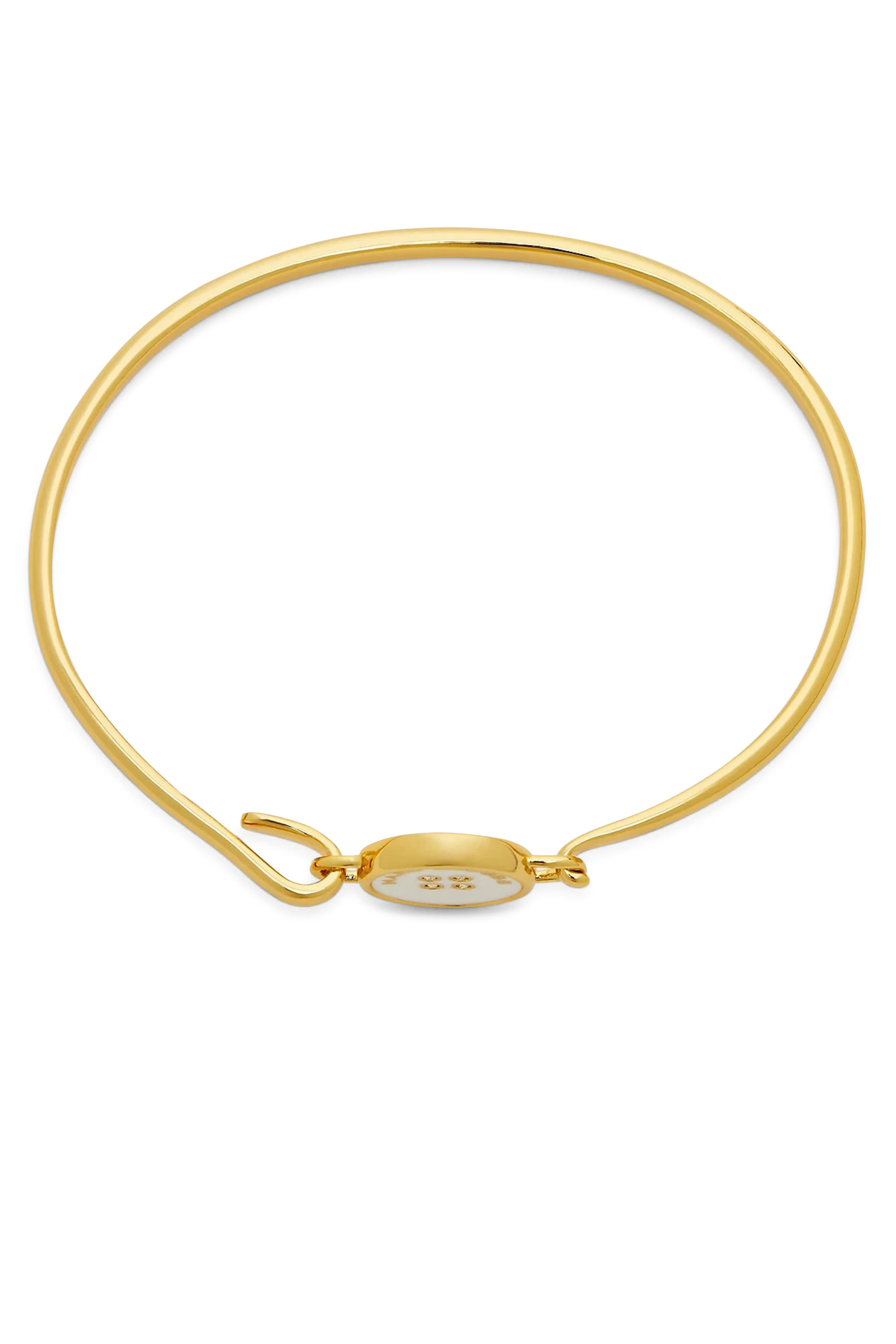 The Button Hinge Bracelet, Gold-Plated Brass with Enamel & Glass Stones