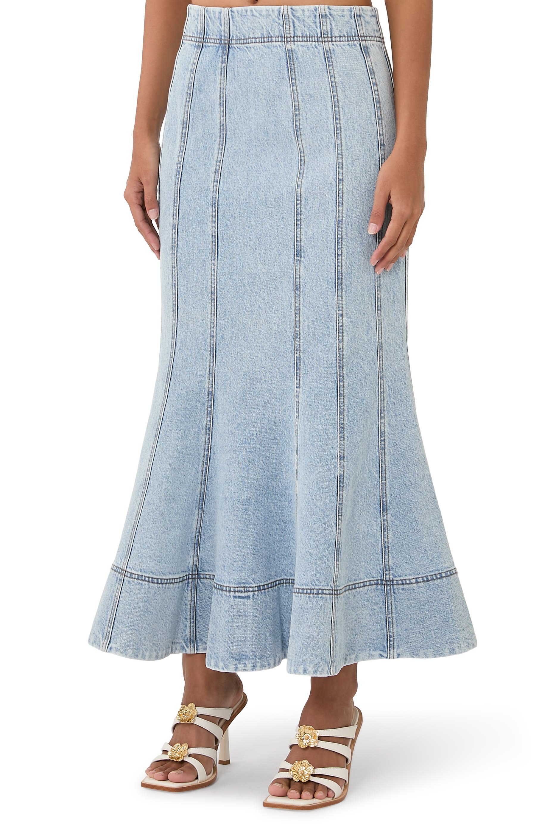 Tia Denim Midi Skirt