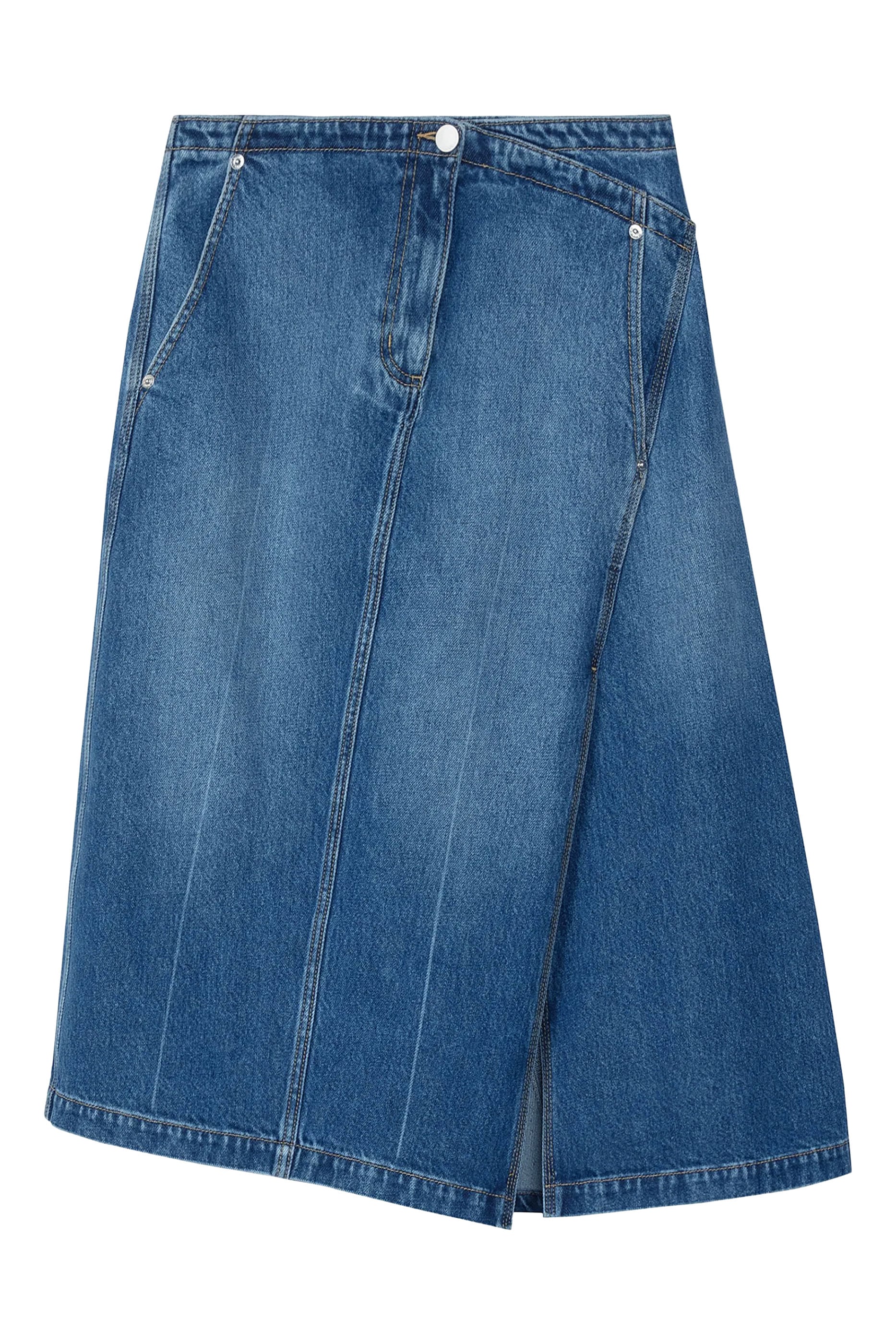 Asymmetric Denim Skirt 
