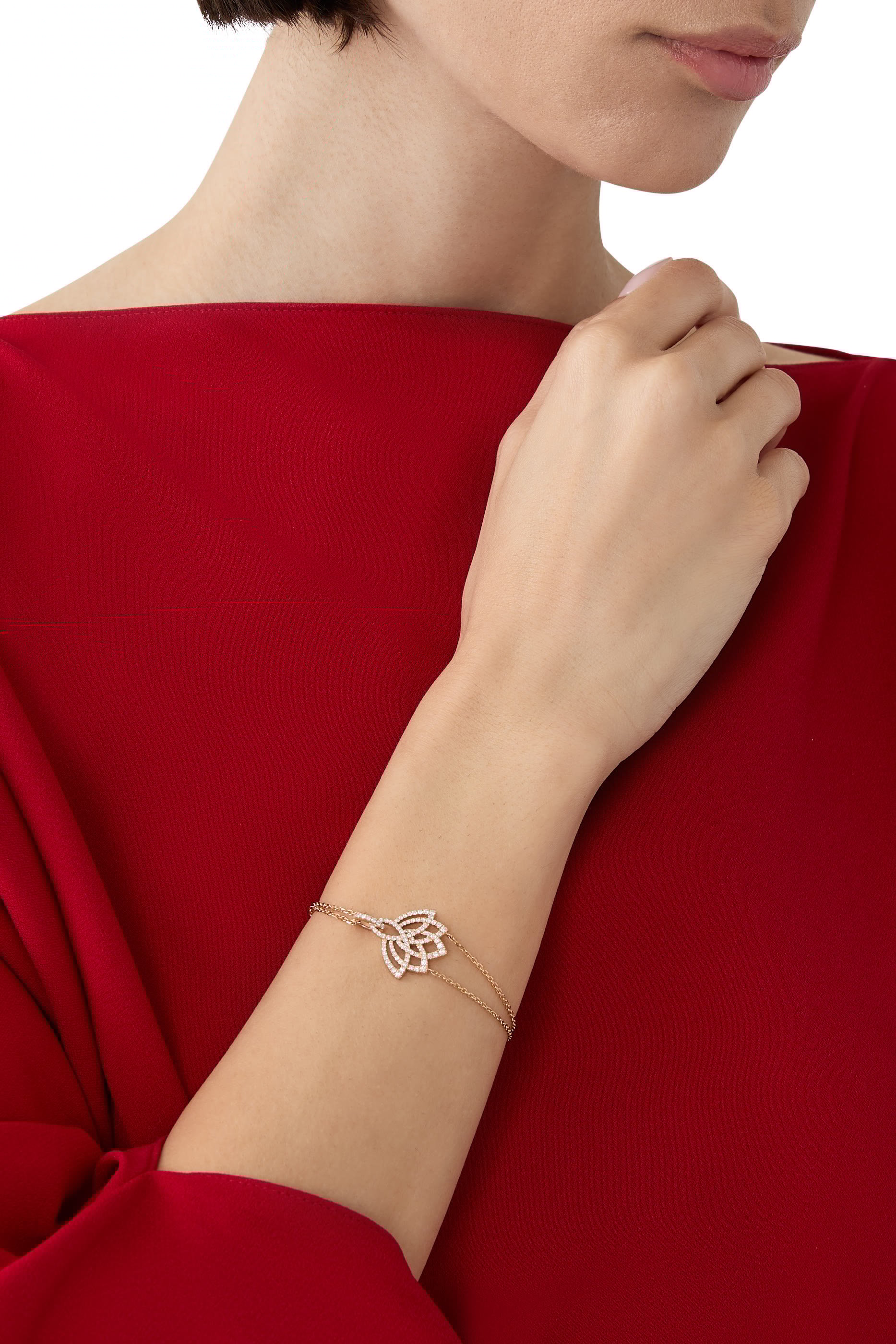 Lotus Blossom Bracelet, 18K Rose Gold & Diamonds