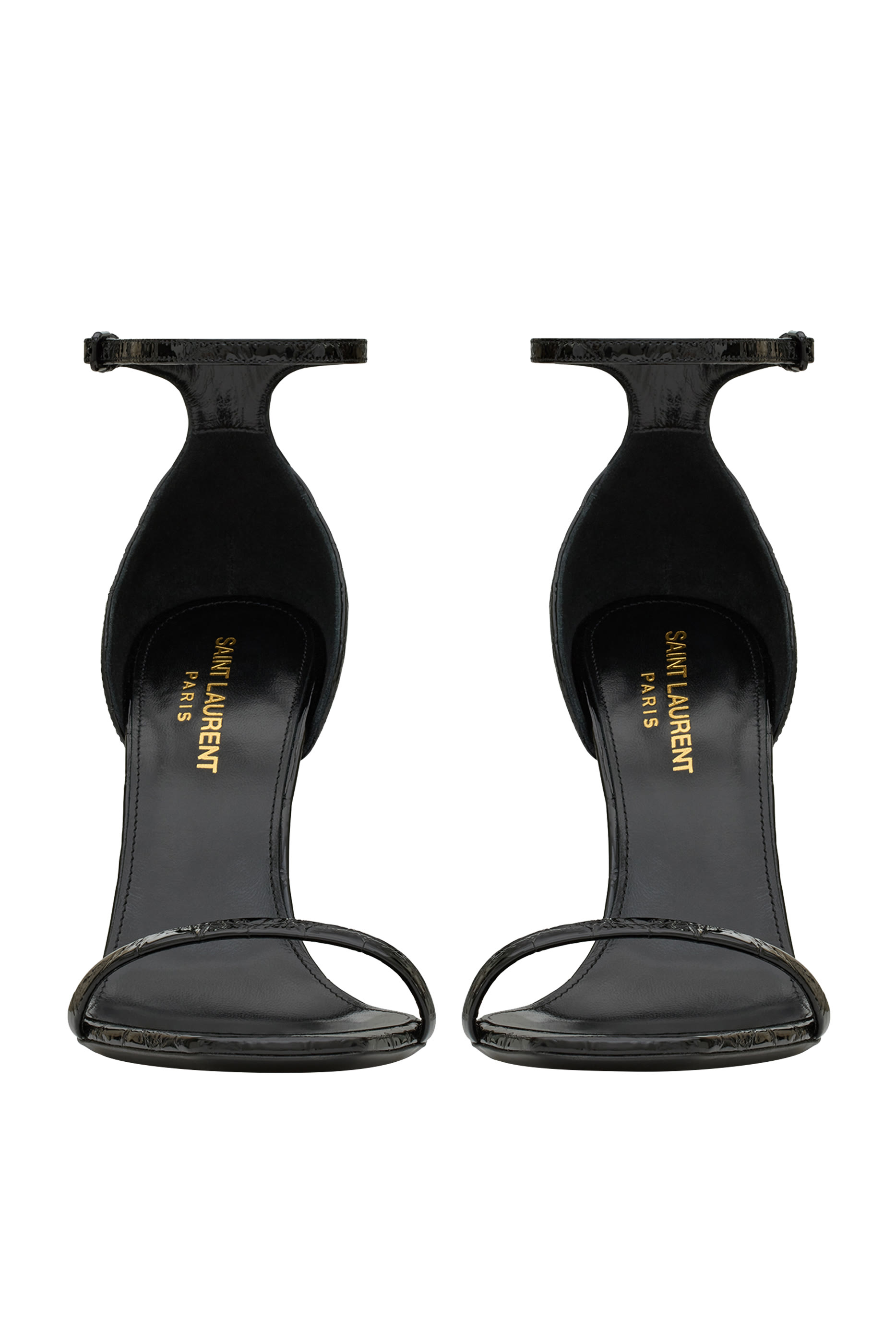 Opyum 110 Leather Crocodile-Embossed Sandals