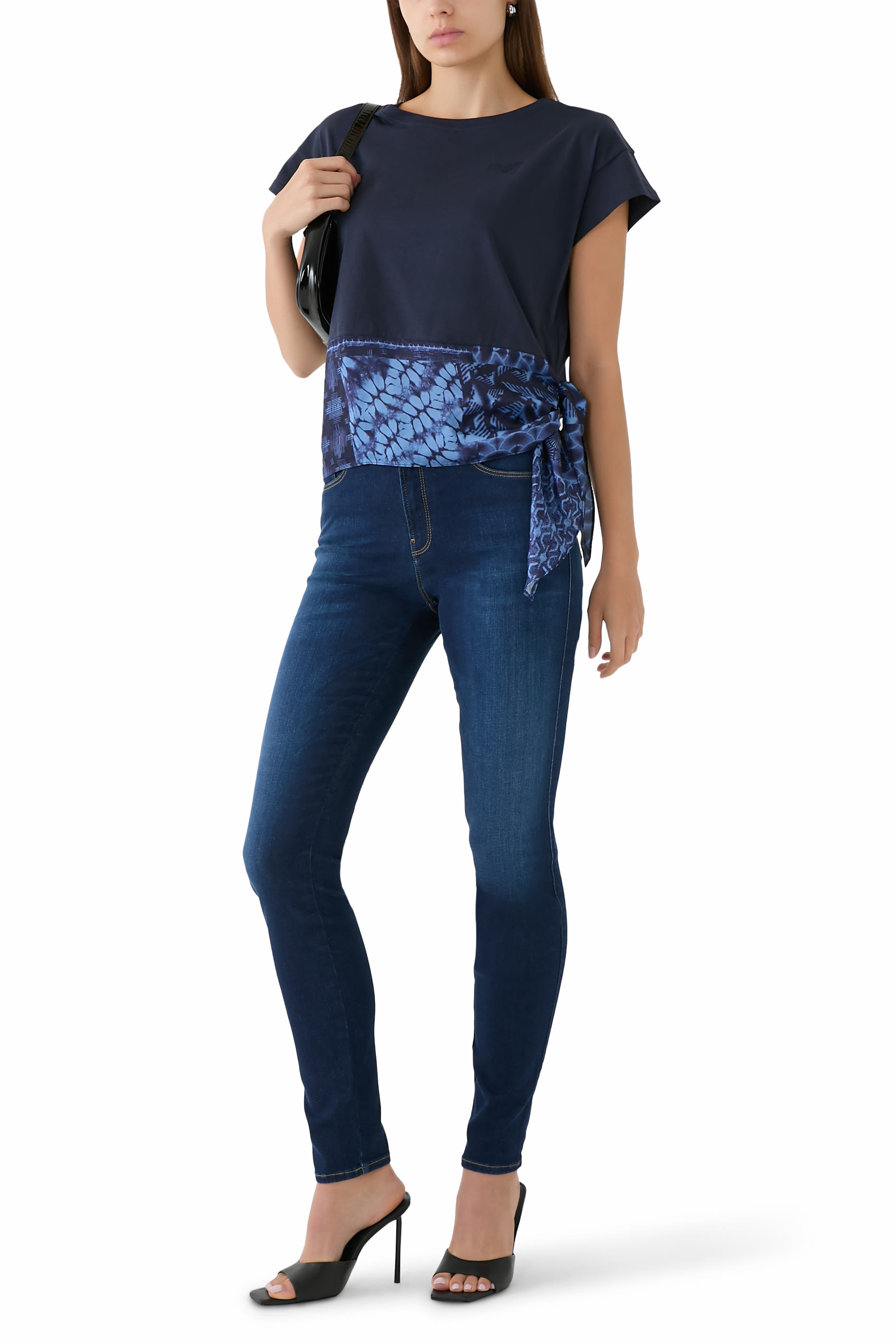  Scarf-Hem T-Shirt in Cotton-Jersey