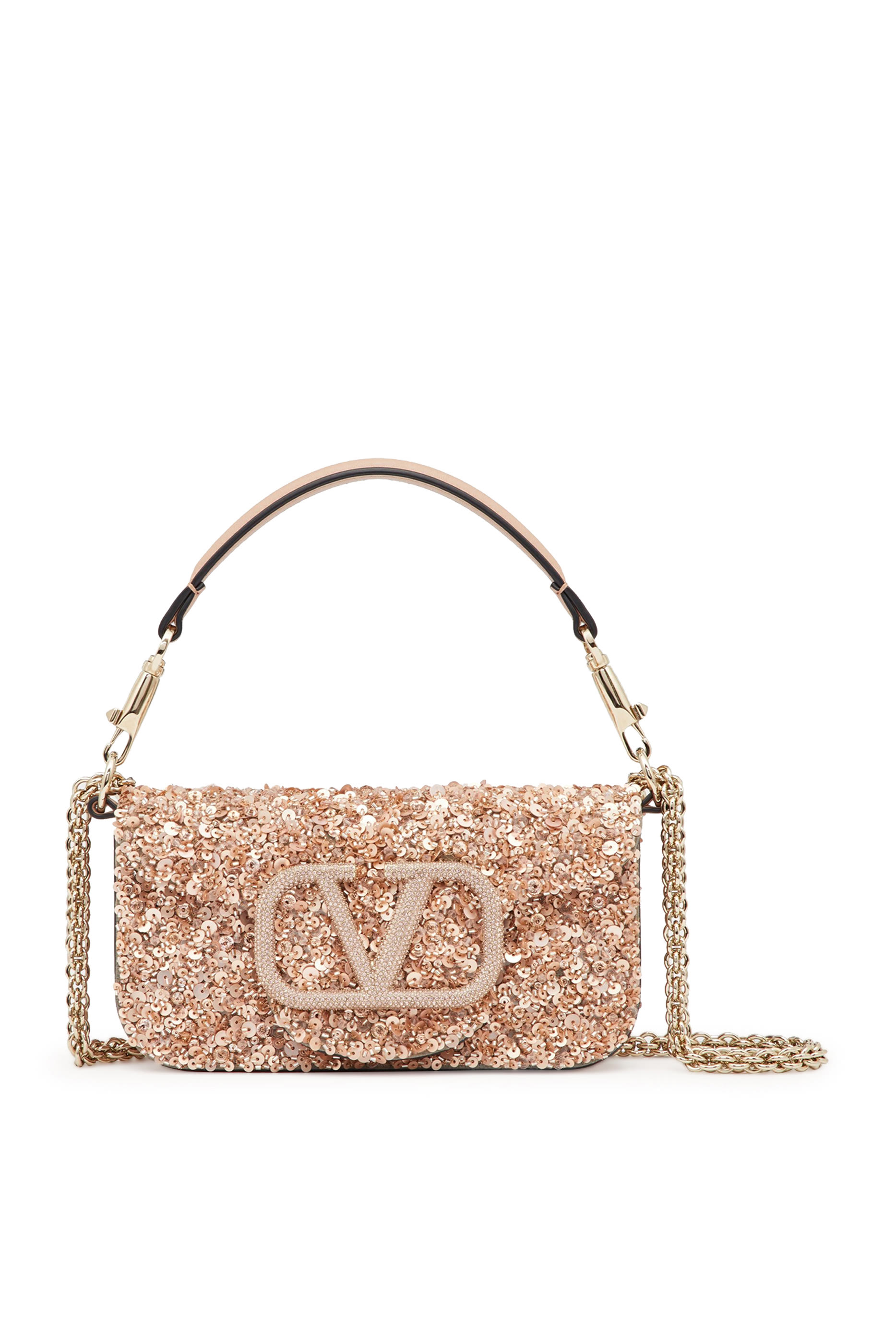 Small Sequin-Encrusted Locò Shoulder Bag