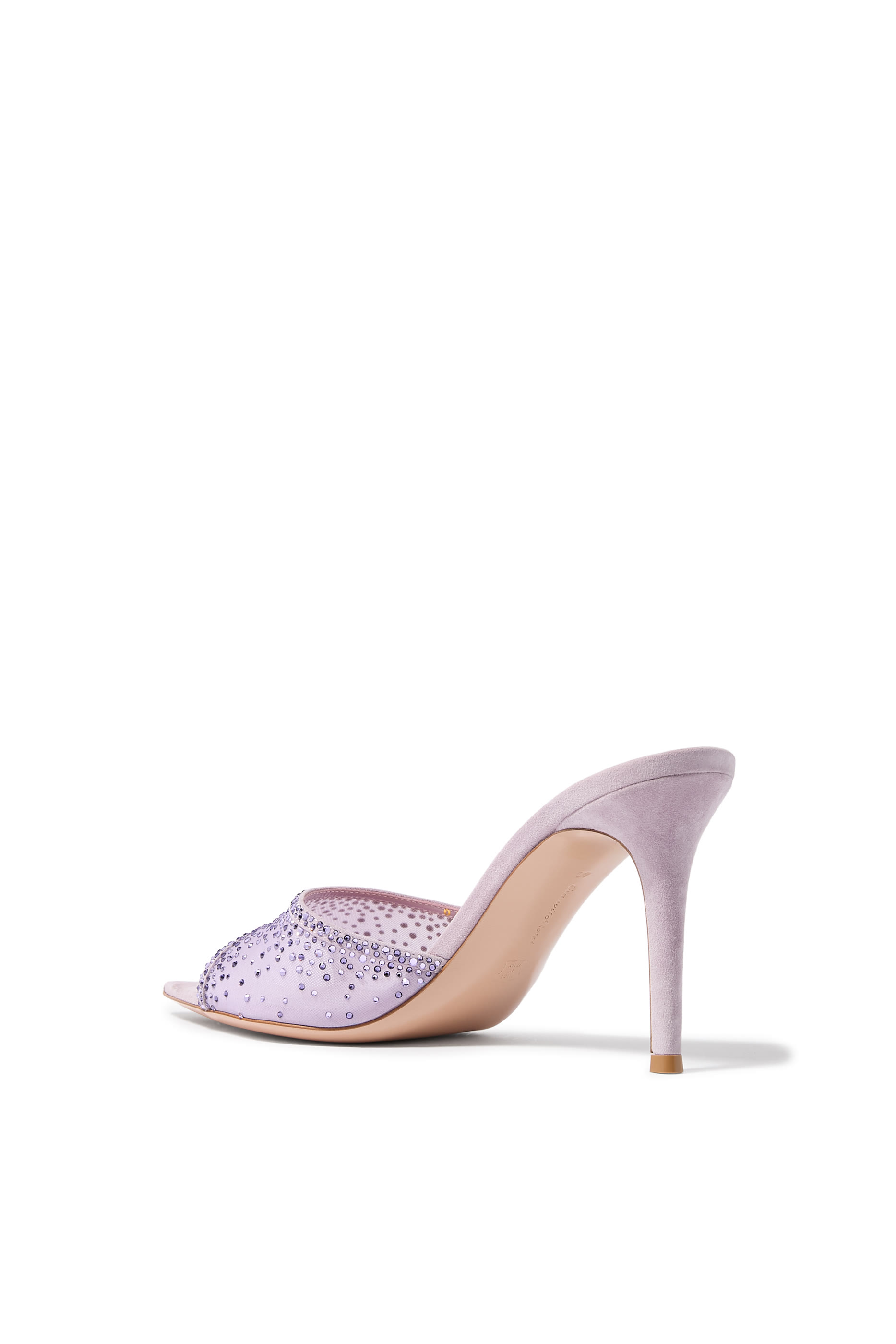 Rania 85 Embellished Mules in Suede and Organza 