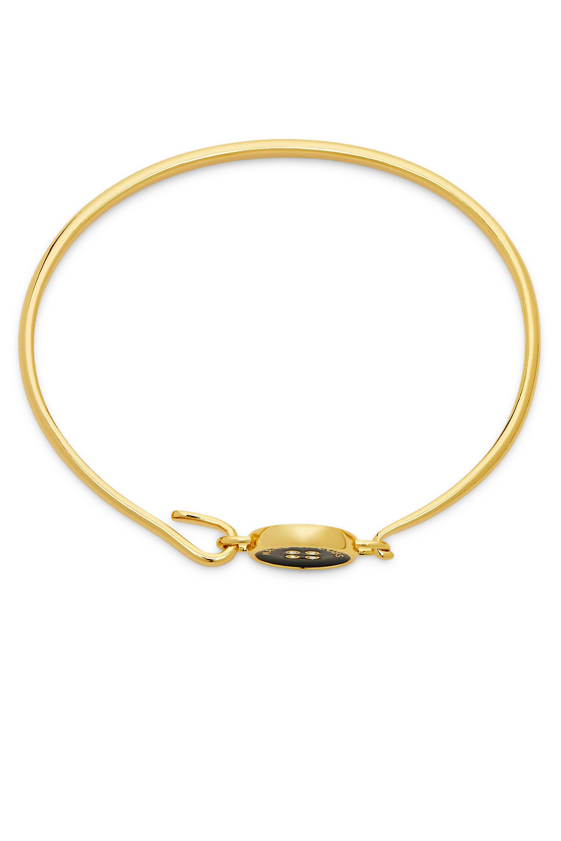 The Button Hinge Bracelet, Gold-Plated Brass with Enamel & Glass Stones