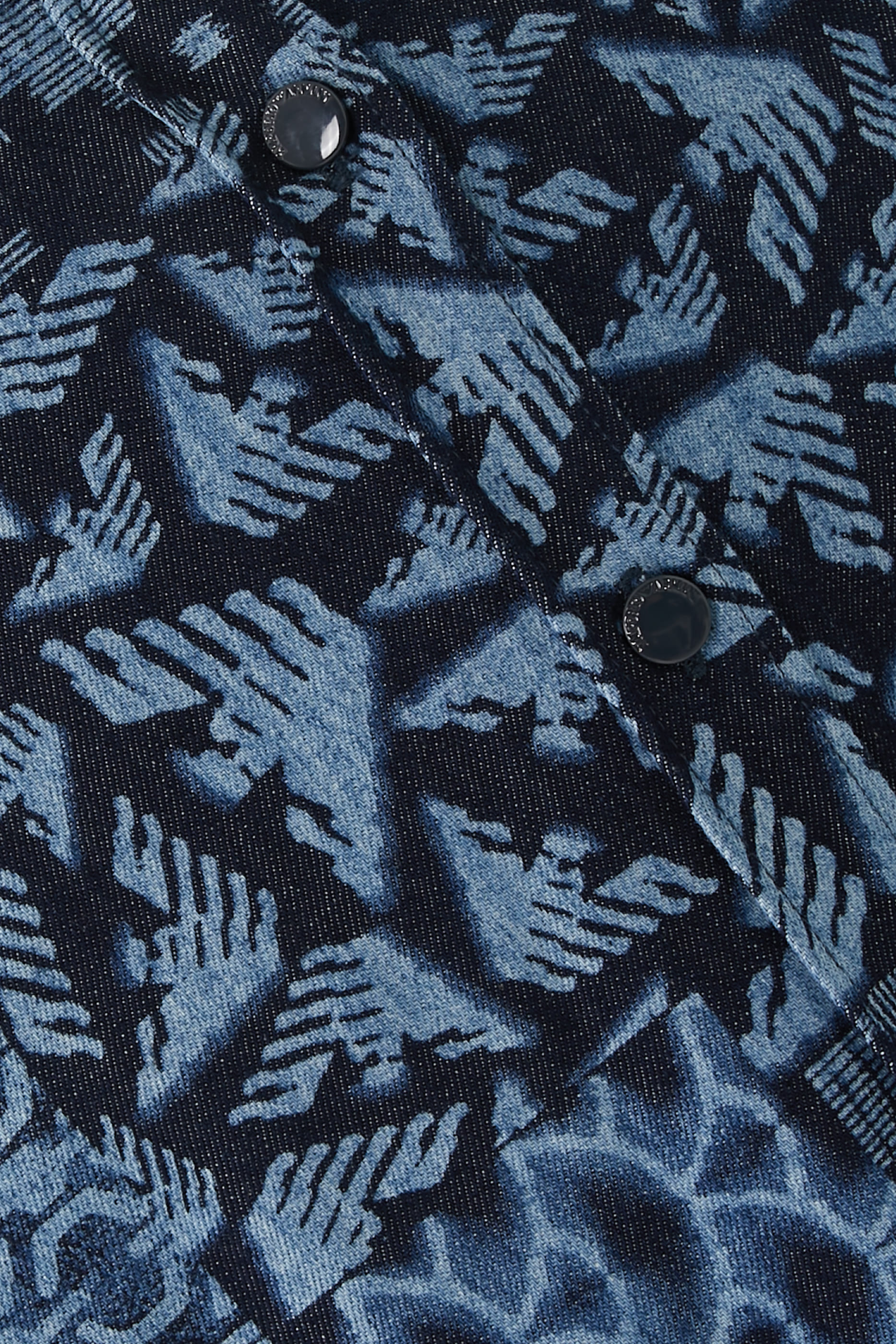 All-Over Print Cotton Denim Skirt