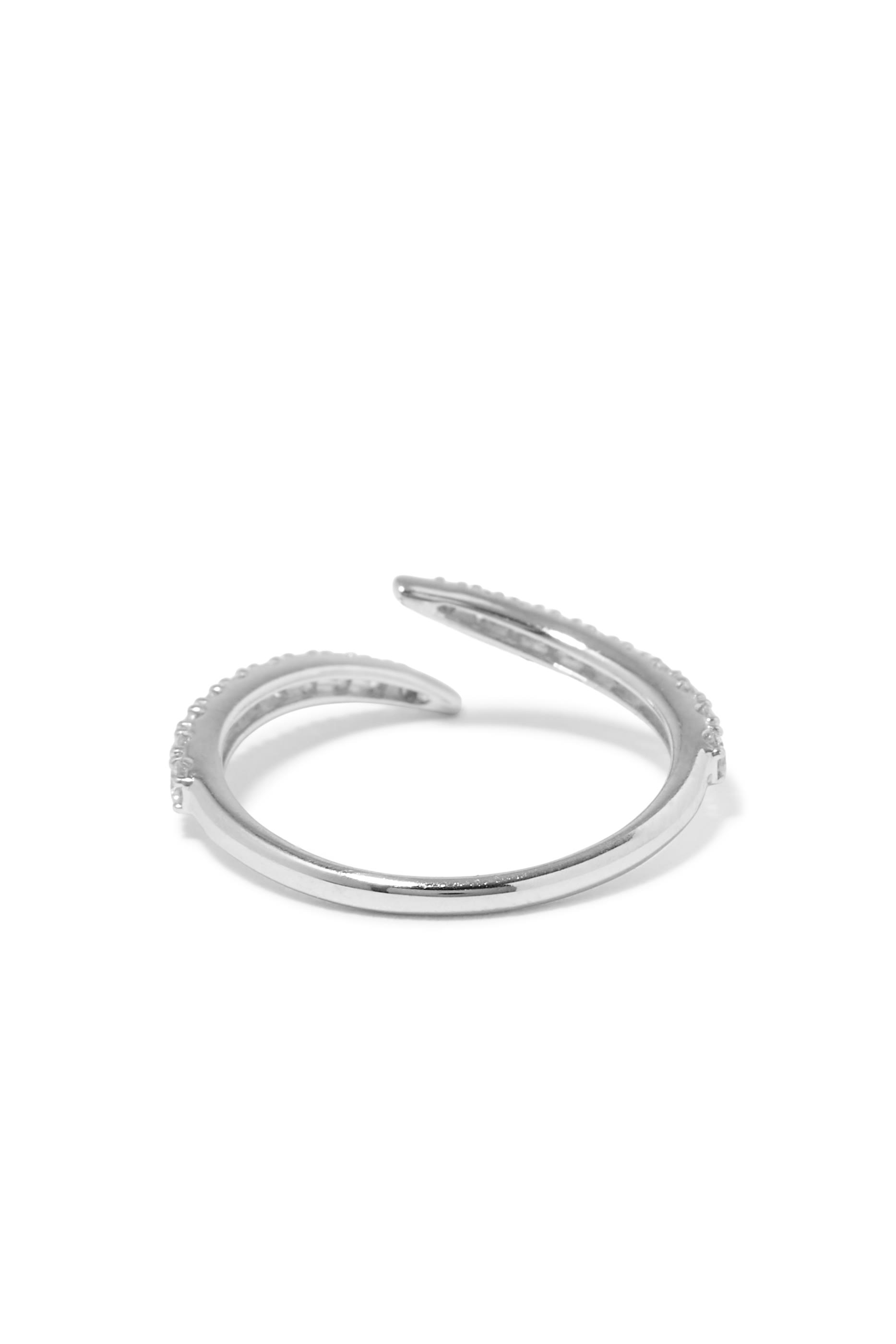 Fine Open Claw Ring, 14K White Gold & Diamond