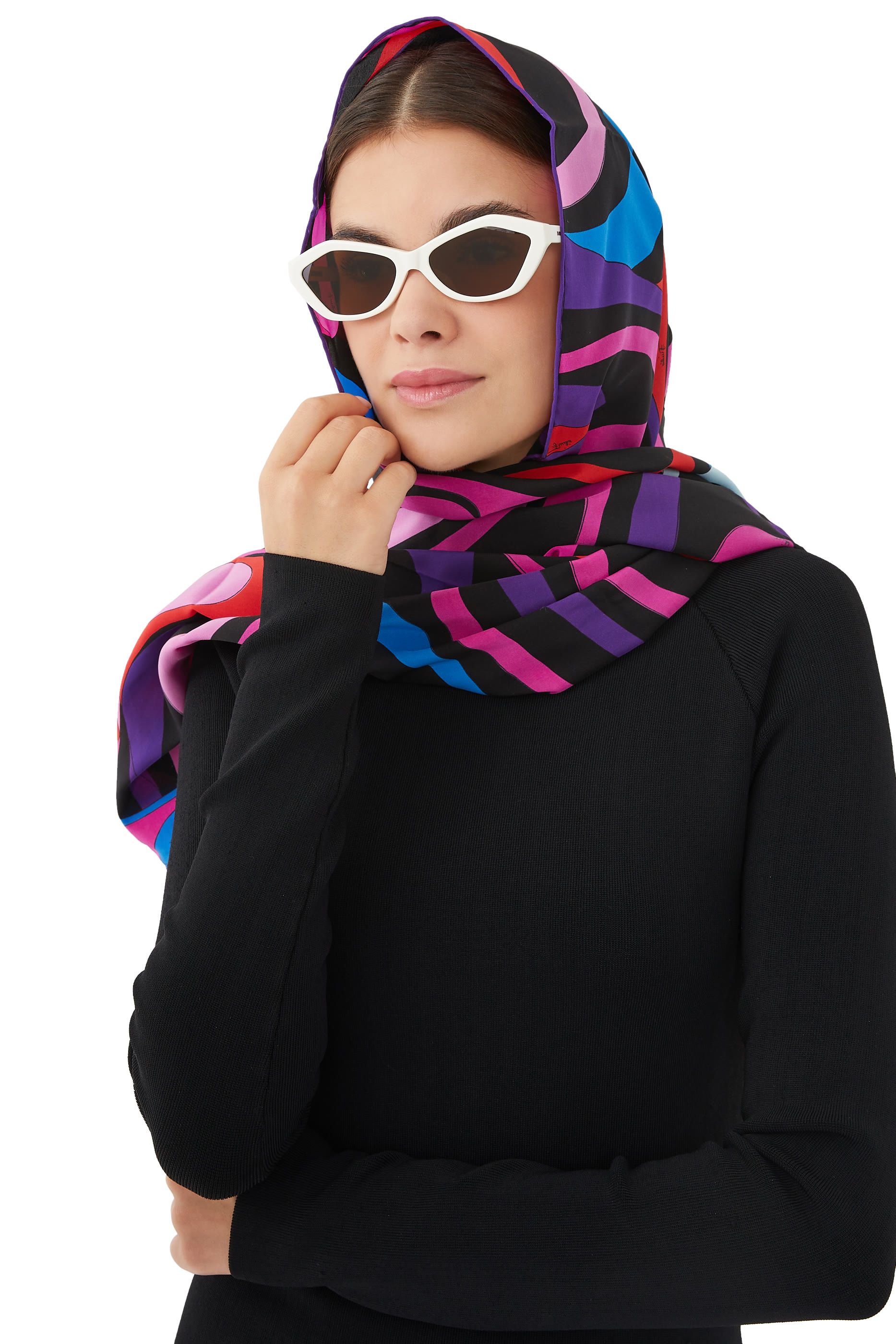 Marmo-Print Silk-Twill Hijab