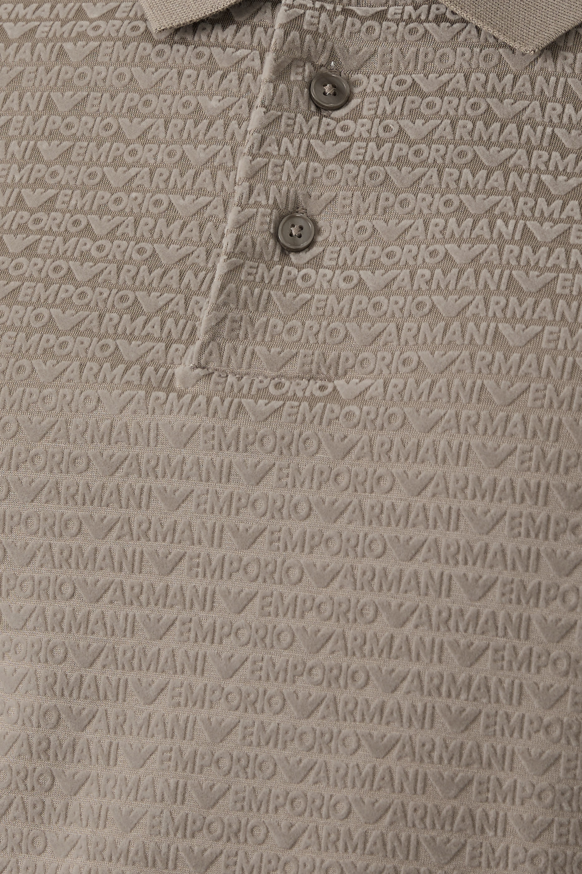 All-Over Jacquard Lettering Jersey Polo Shirt