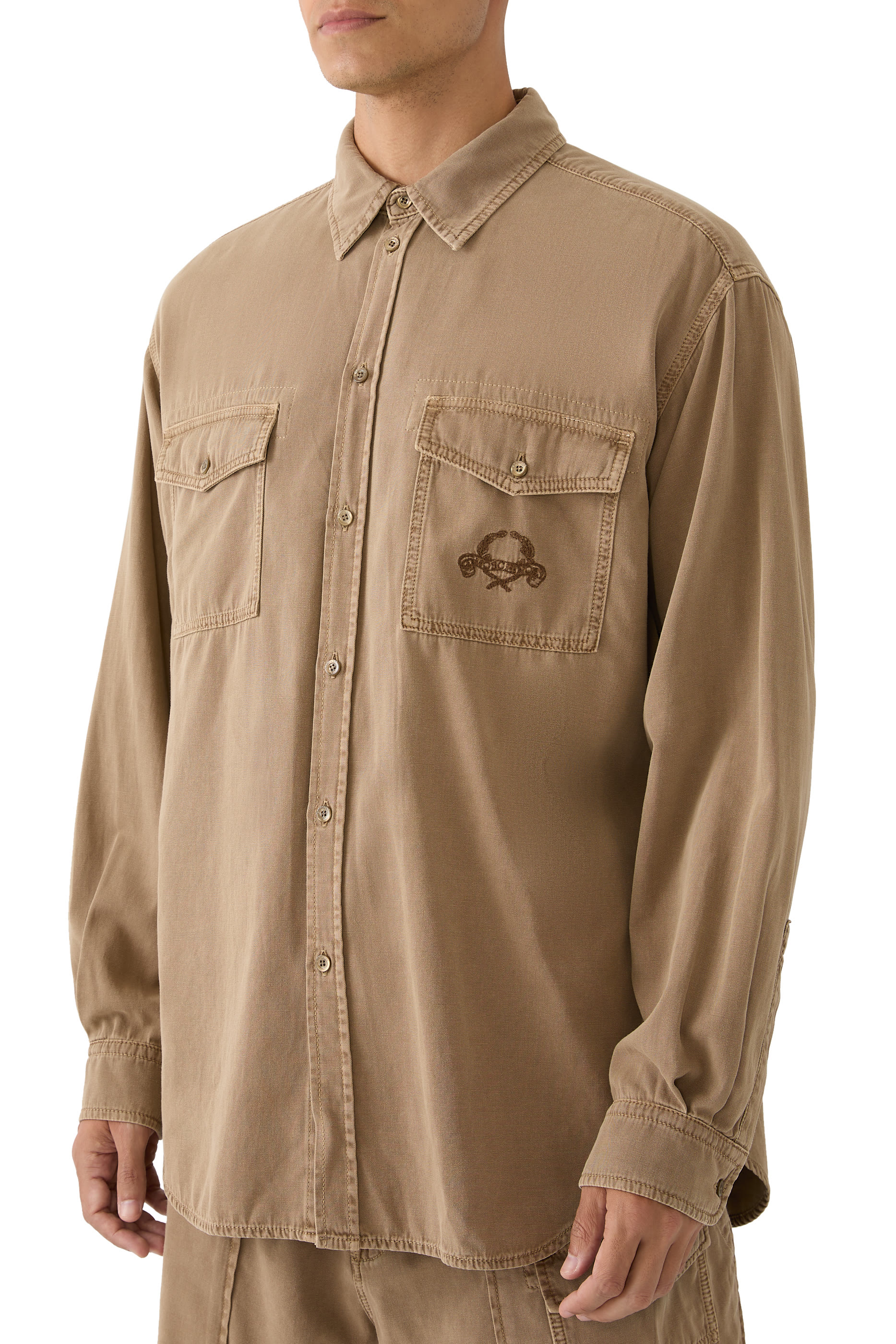 Laurel Crown Emblem Cotton Shirt