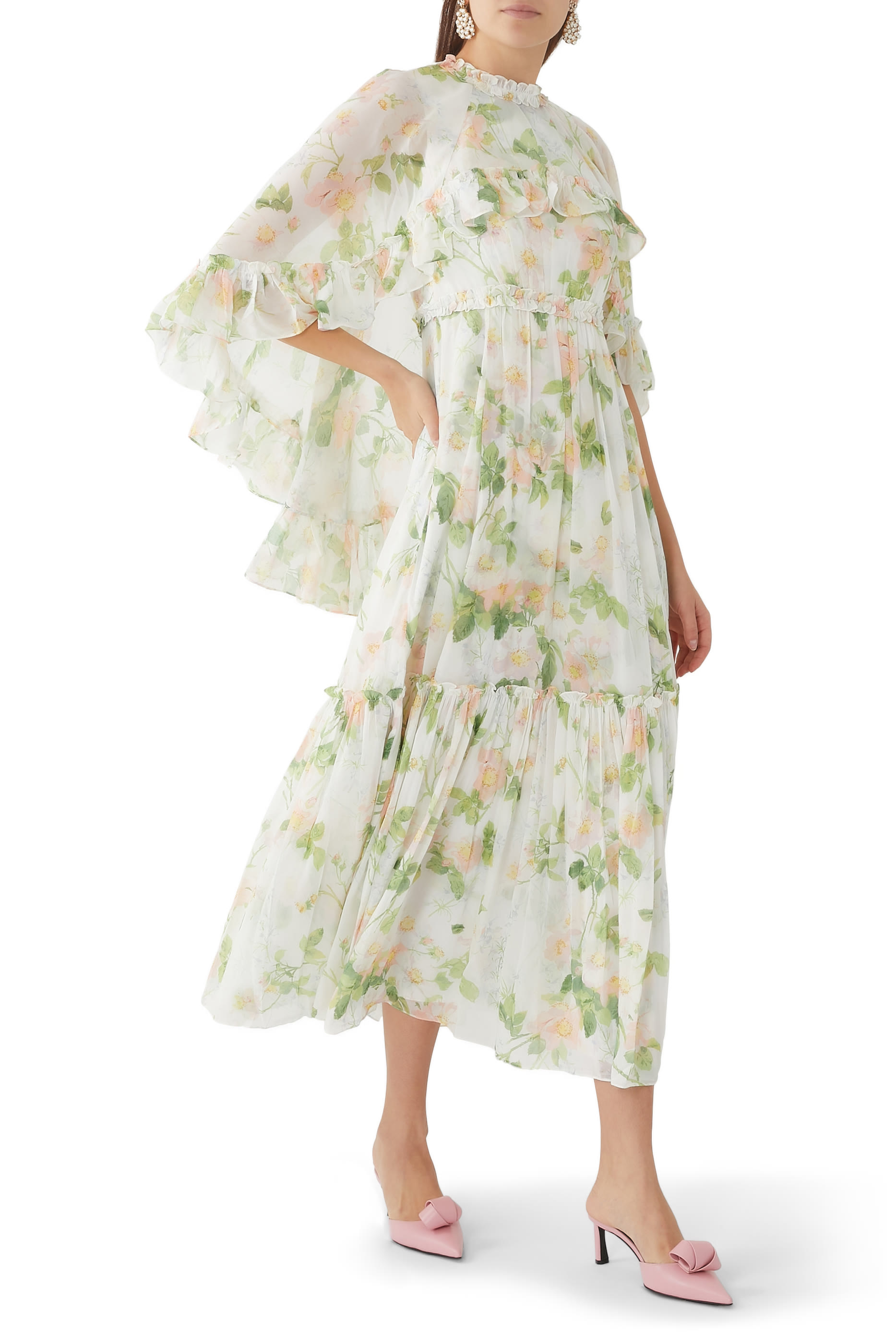 Immortal Rose Harper Chiffon Cape Ankle Gown