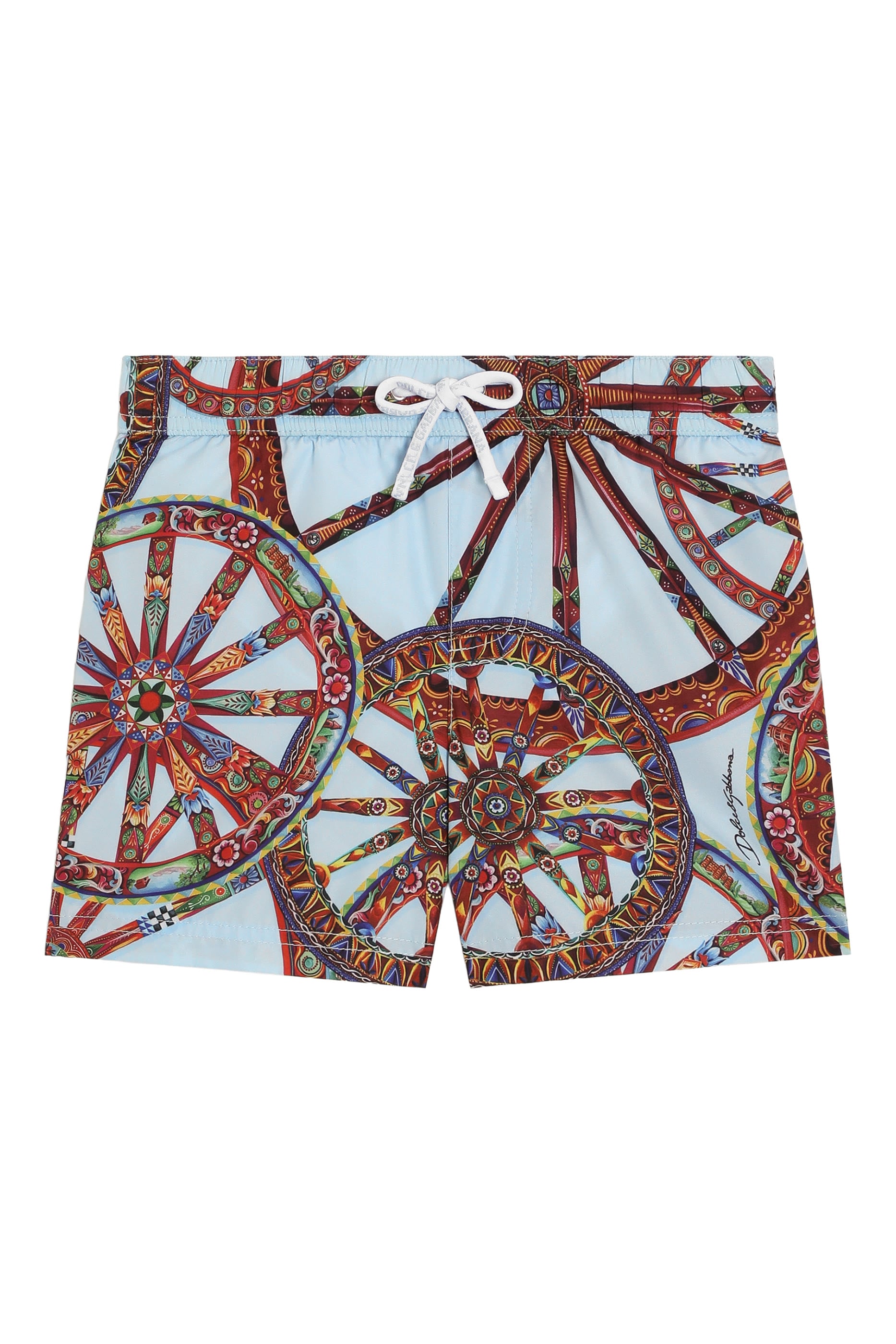 Kids Carretto-Print Swim Boxer Shorts