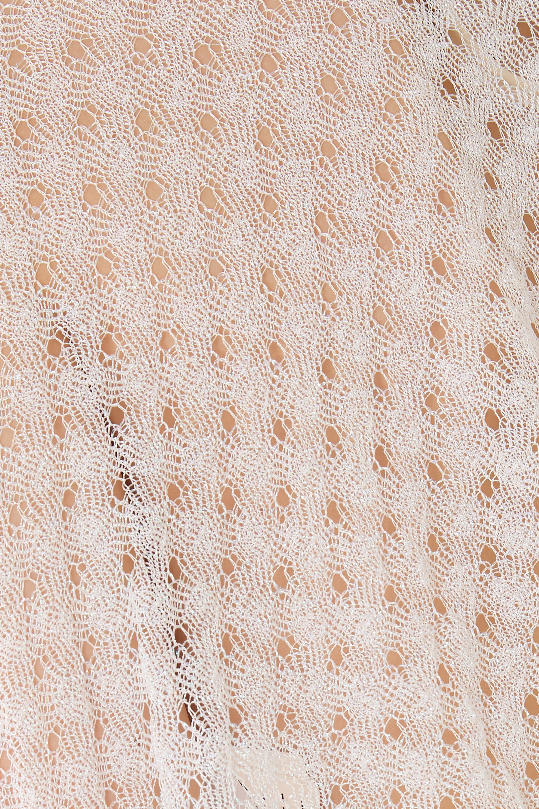 Short Caftan Cover-Up in Lam&eacute; Viscose with Raschel Workmanship