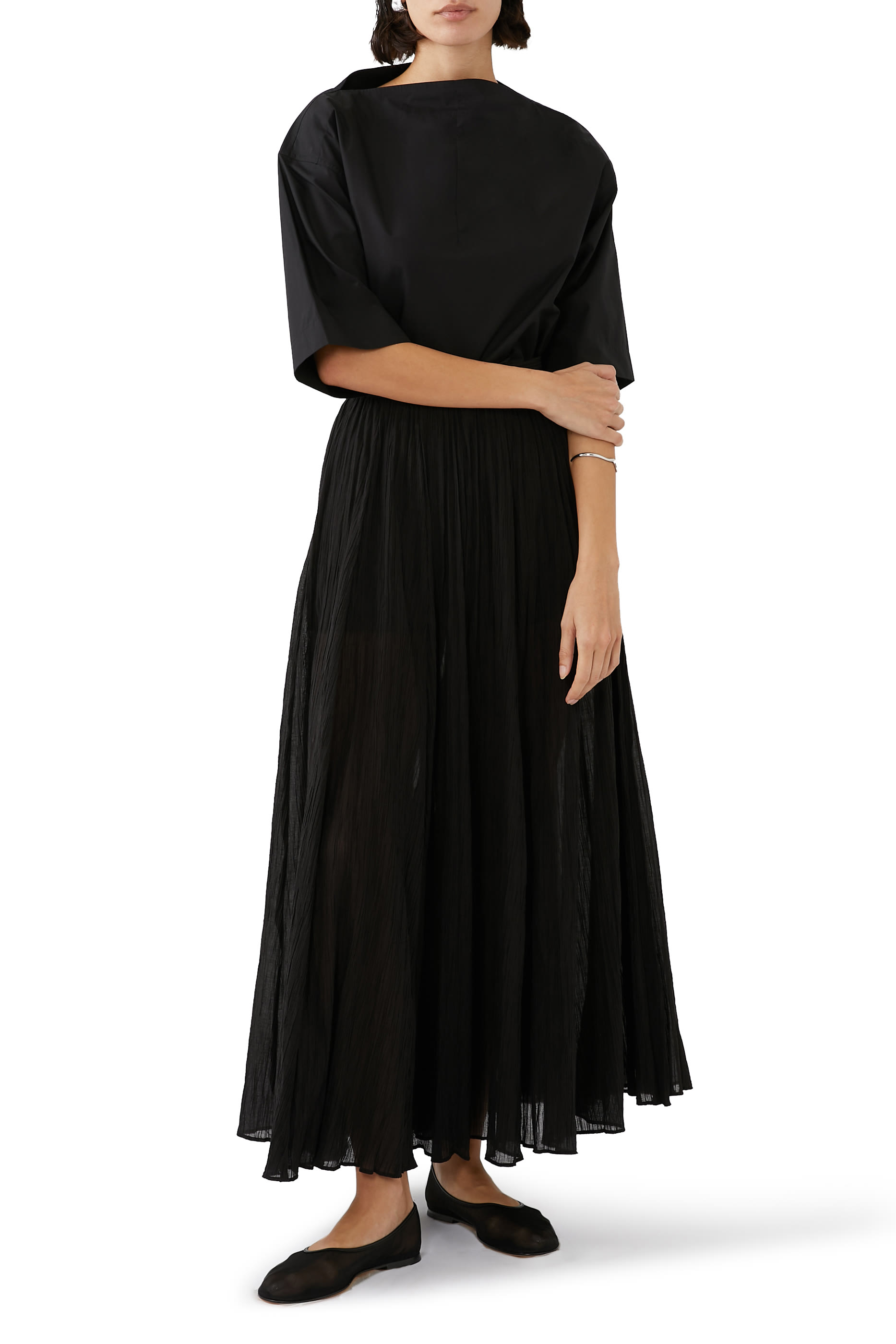 Dart-Neck Cotton Top