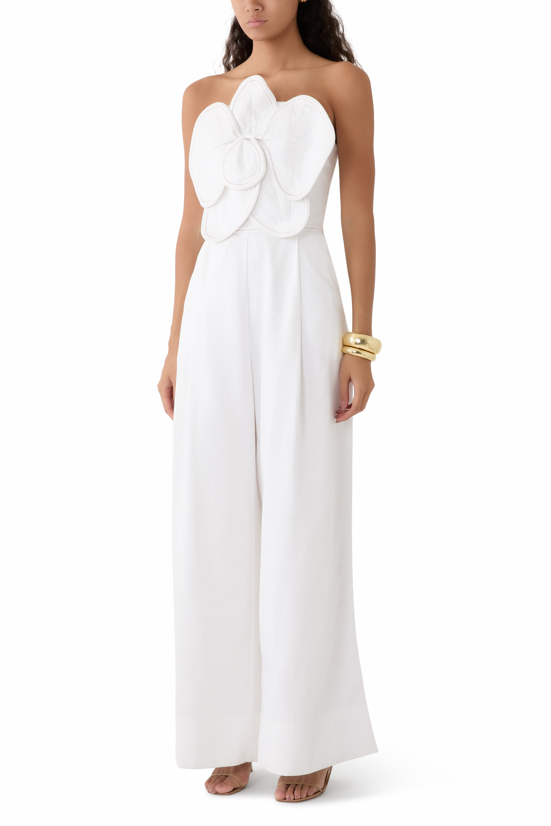 A Flor De Piel Sculpted Strapless Jumpsuit